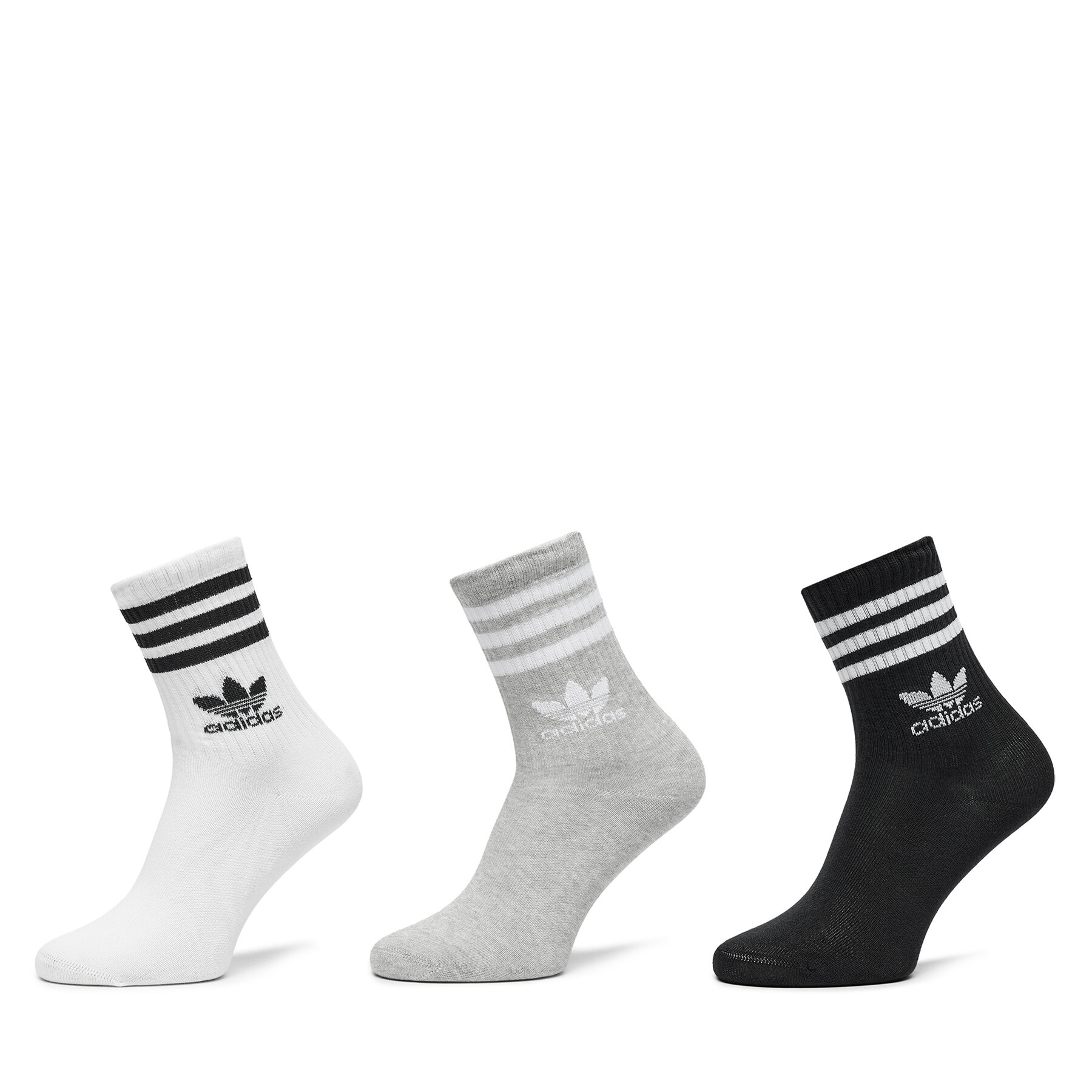 Lot de 3 paires de chaussettes hautes unisexe adidas Mid Cut Crew IL5023 Multicolore
