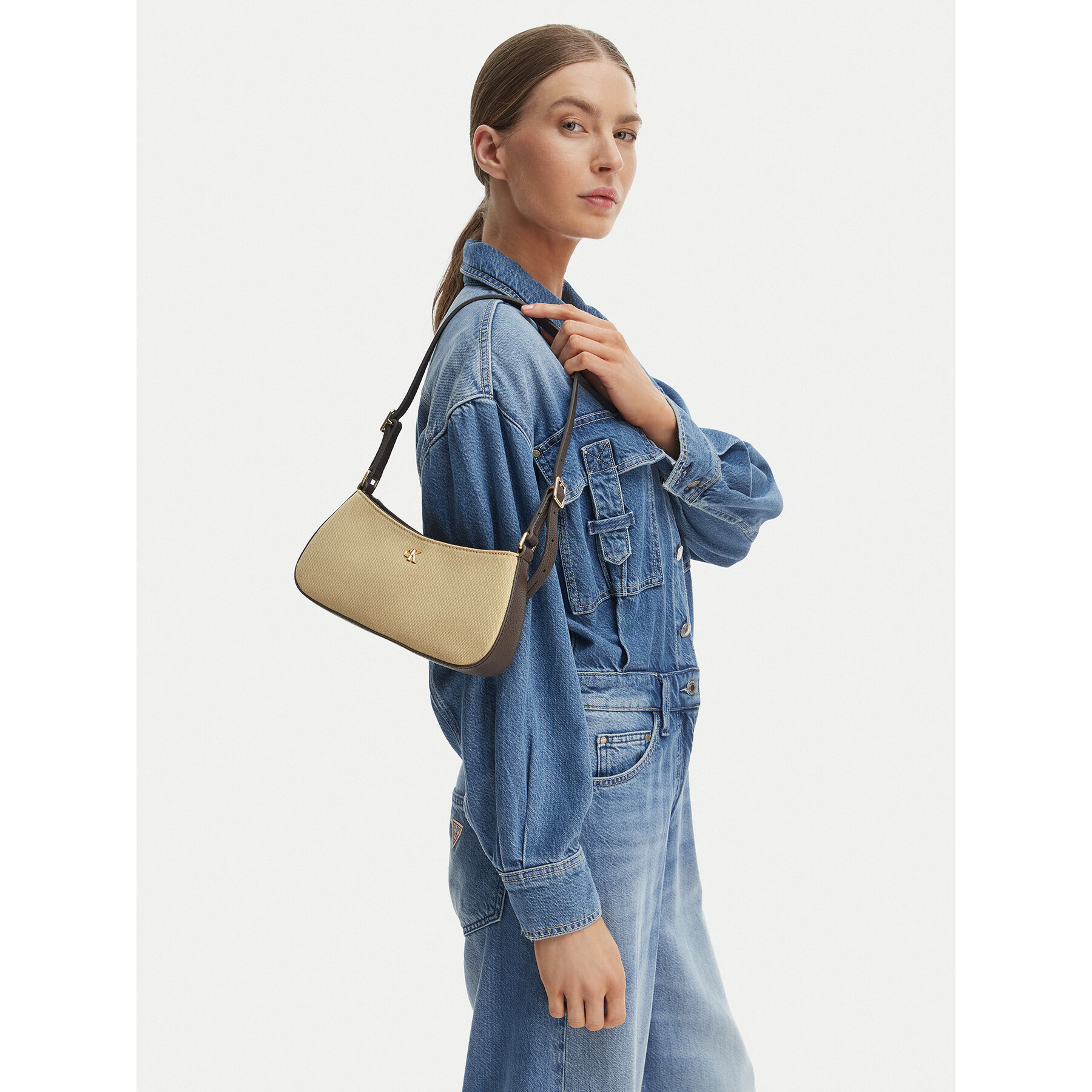 Kabelka Calvin Klein Ck Canvas Small Shoulder Bag LV04F3347G Béžová