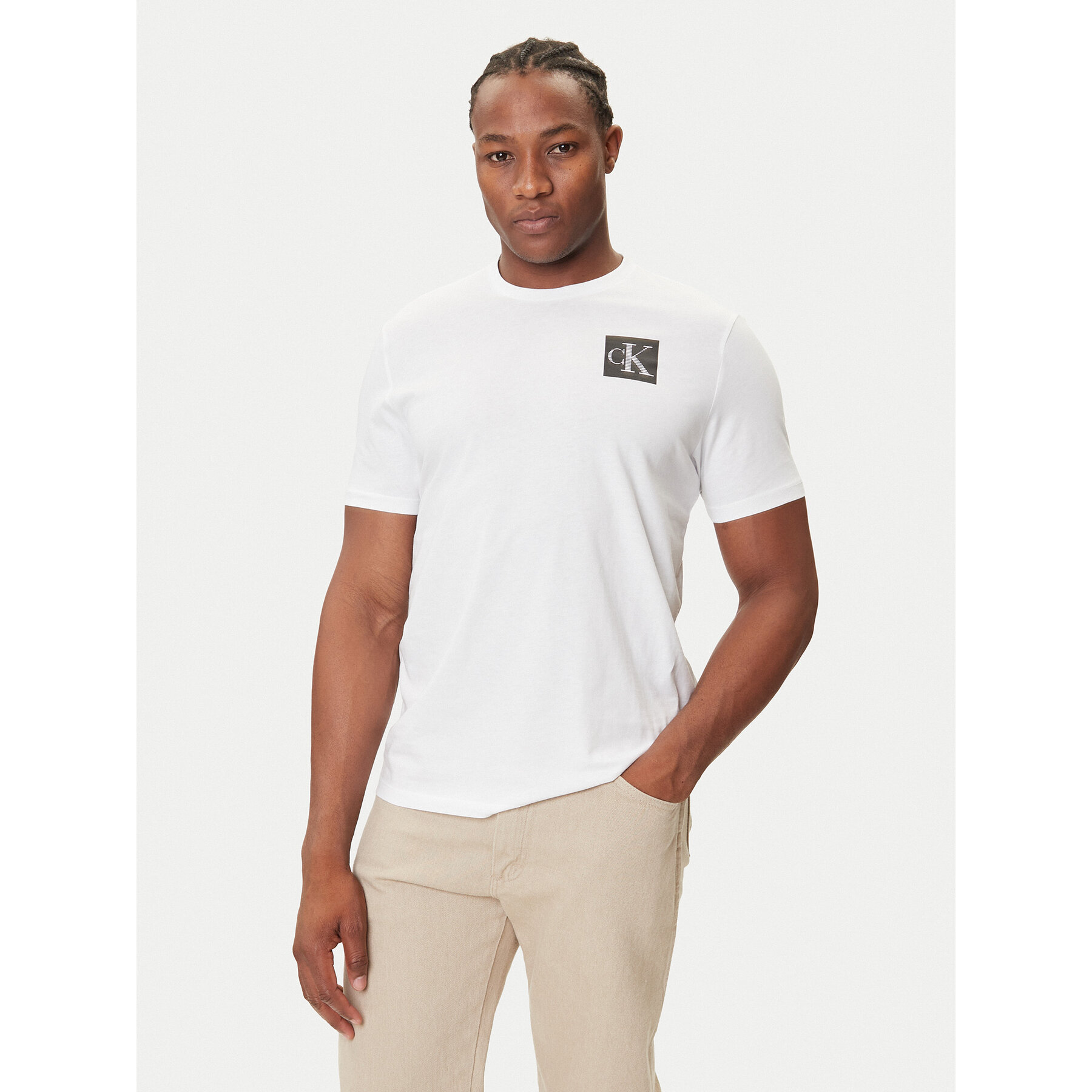 Calvin Klein Jeans T-shirt Gradient Monogram LV04RC859G Bianco Regular Fit