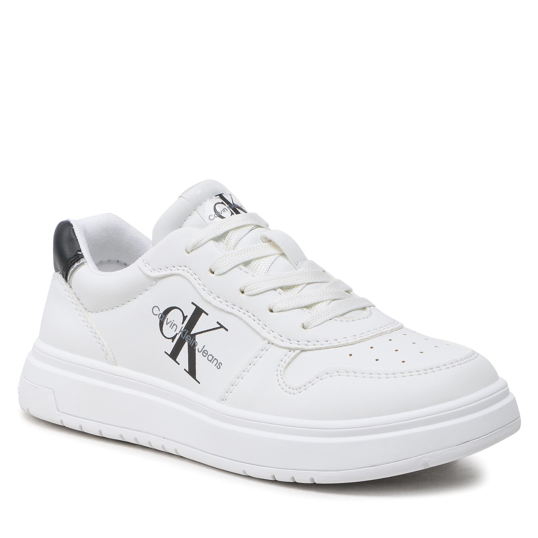 Sneakers Calvin Klein Jeans Low Cut Lace-Up Sneaker V3X9-80553-1355 M White 100 100% imagine super redus 2022