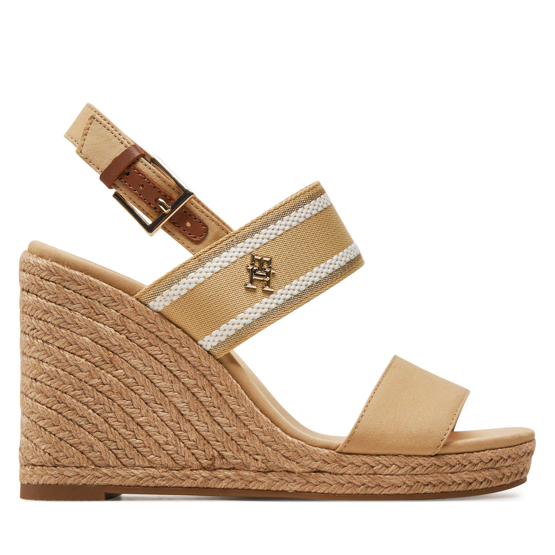 Εσπαντρίγιες Tommy Hilfiger Webbing High Wedge Sandal FW0FW08045 Μπεζ
