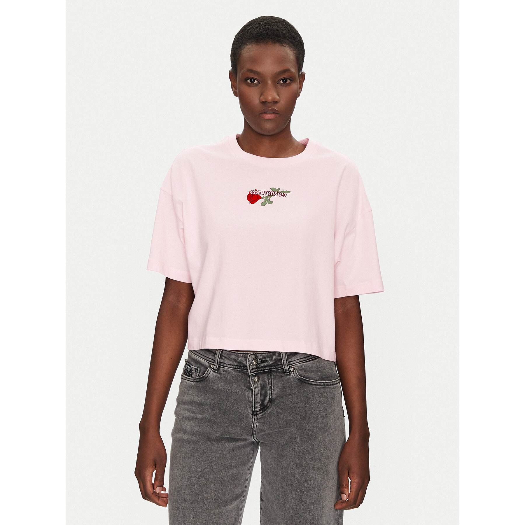 Converse T-Shirt Thorned 10028306-A03 Ροζ Oversize