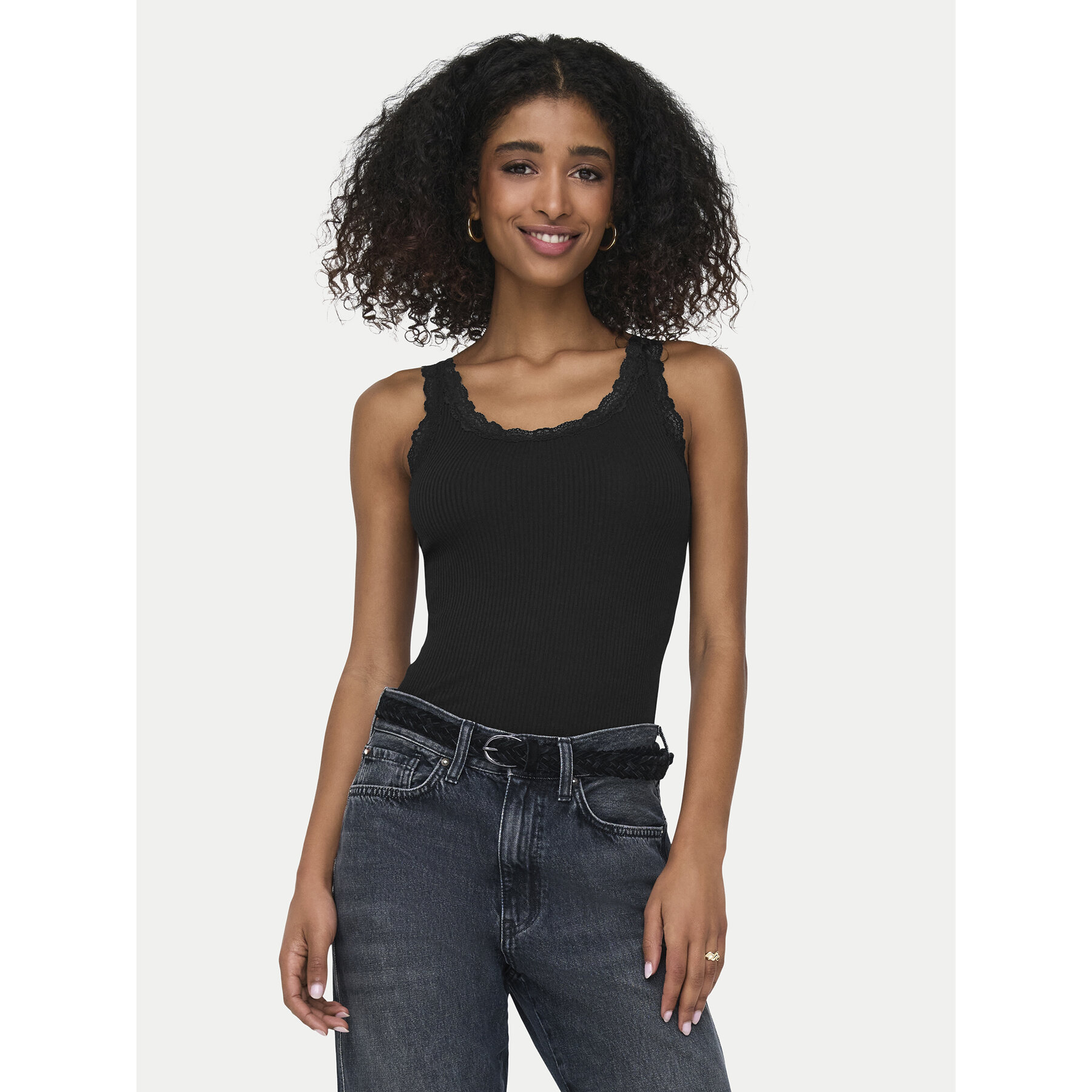 ONLY Felső Sara 15345994 Fekete Slim Fit