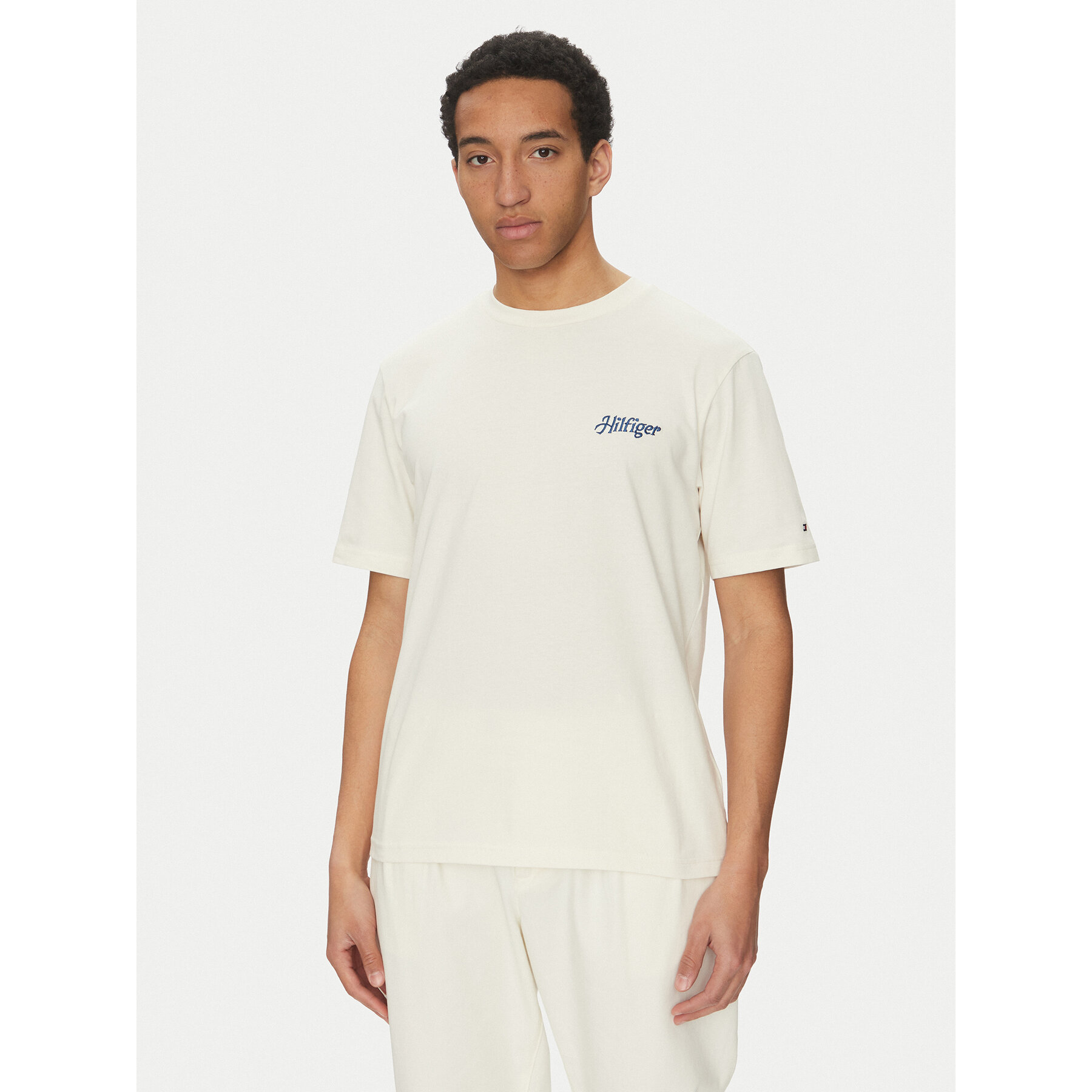 Tommy Hilfiger T-Shirt Summer Photo MW0MW38643 Μπεζ Regular Fit