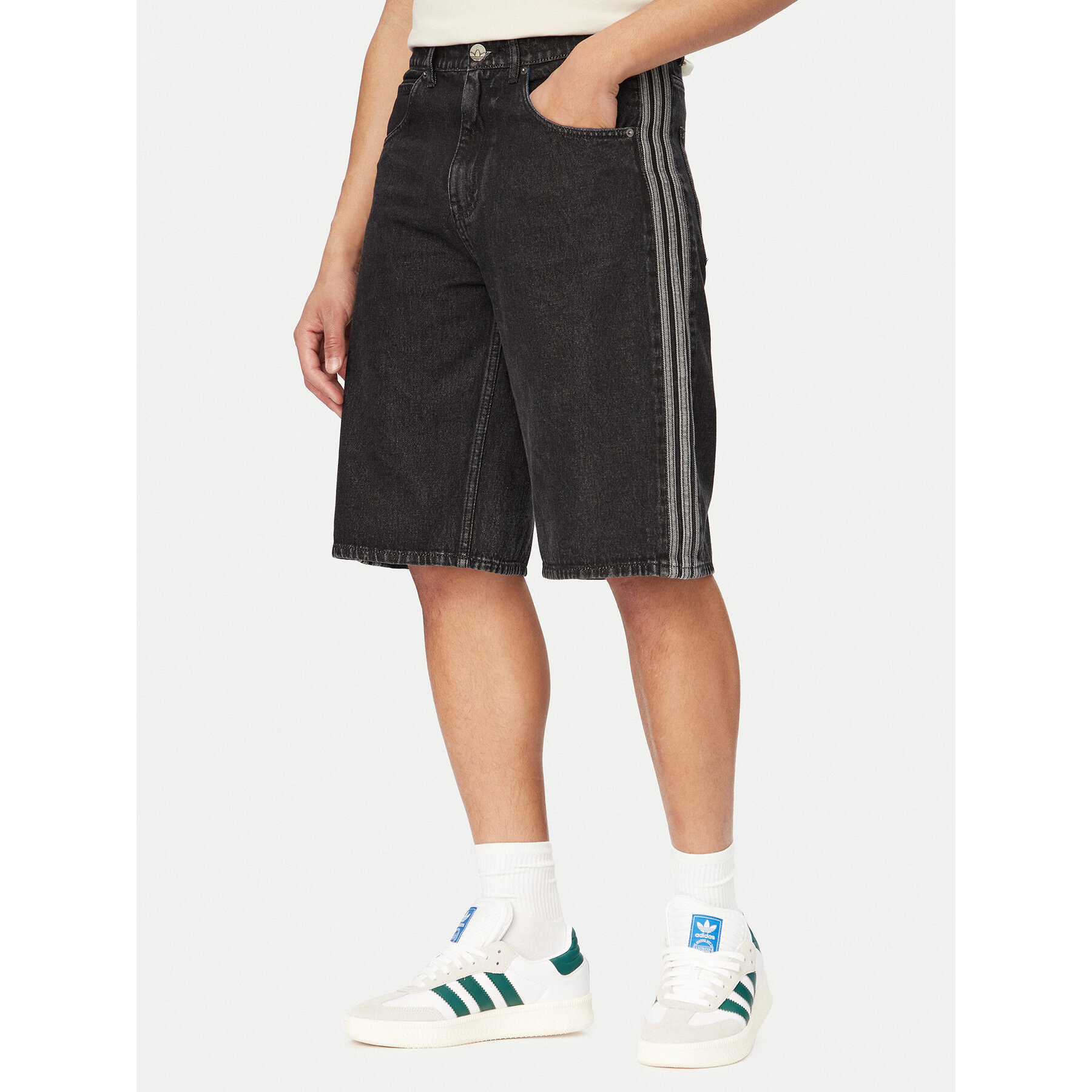 adidas Jeansshorts adicolor Firebird KD1498 Schwarz Loose Fit