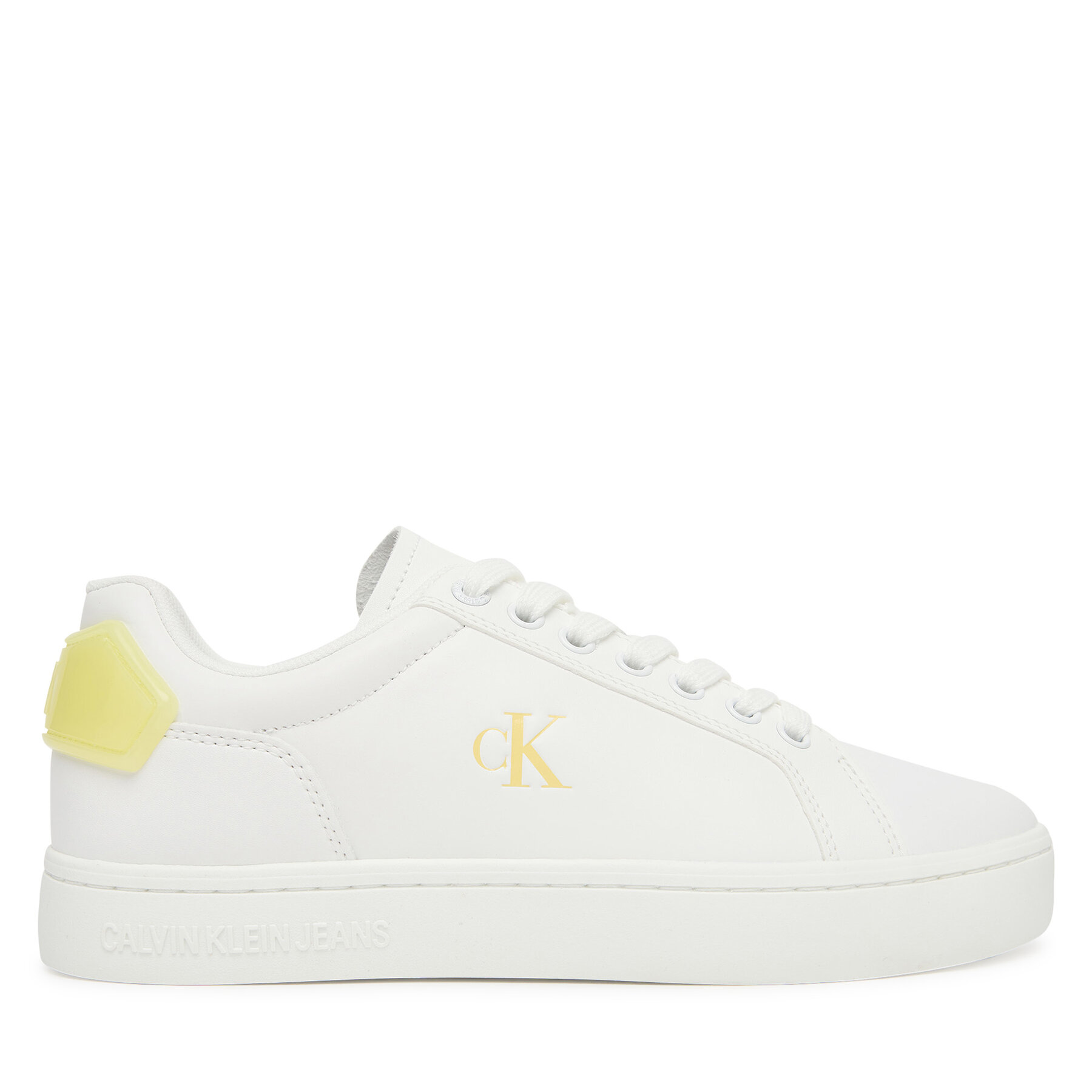 Sneakersy Calvin Klein Jeans Classic Cupsole Ru Patch Lth Wn YW0YW01845 Bílá