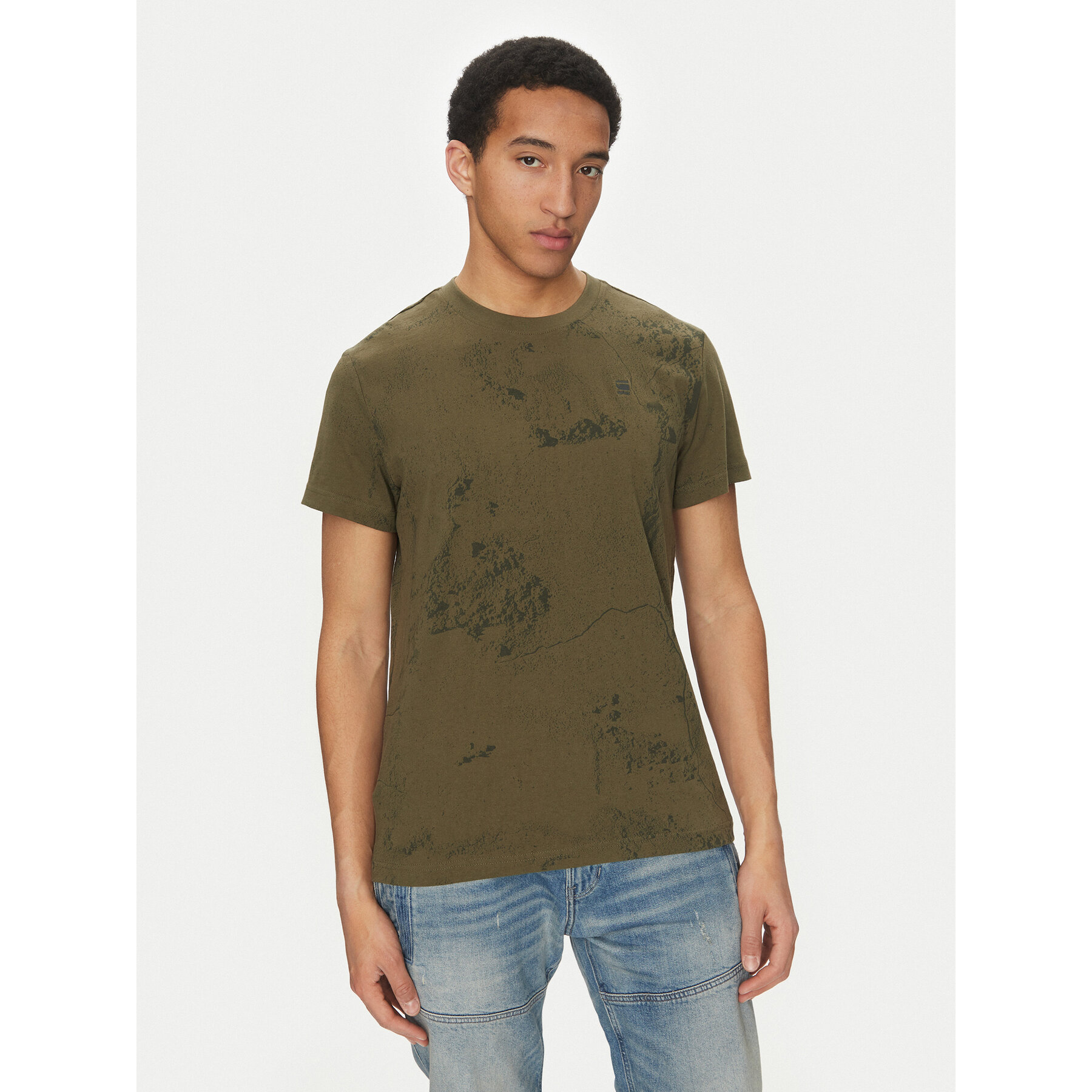 G-Star Raw Póló Wash D25973-C338 H343 Zöld Regular Fit