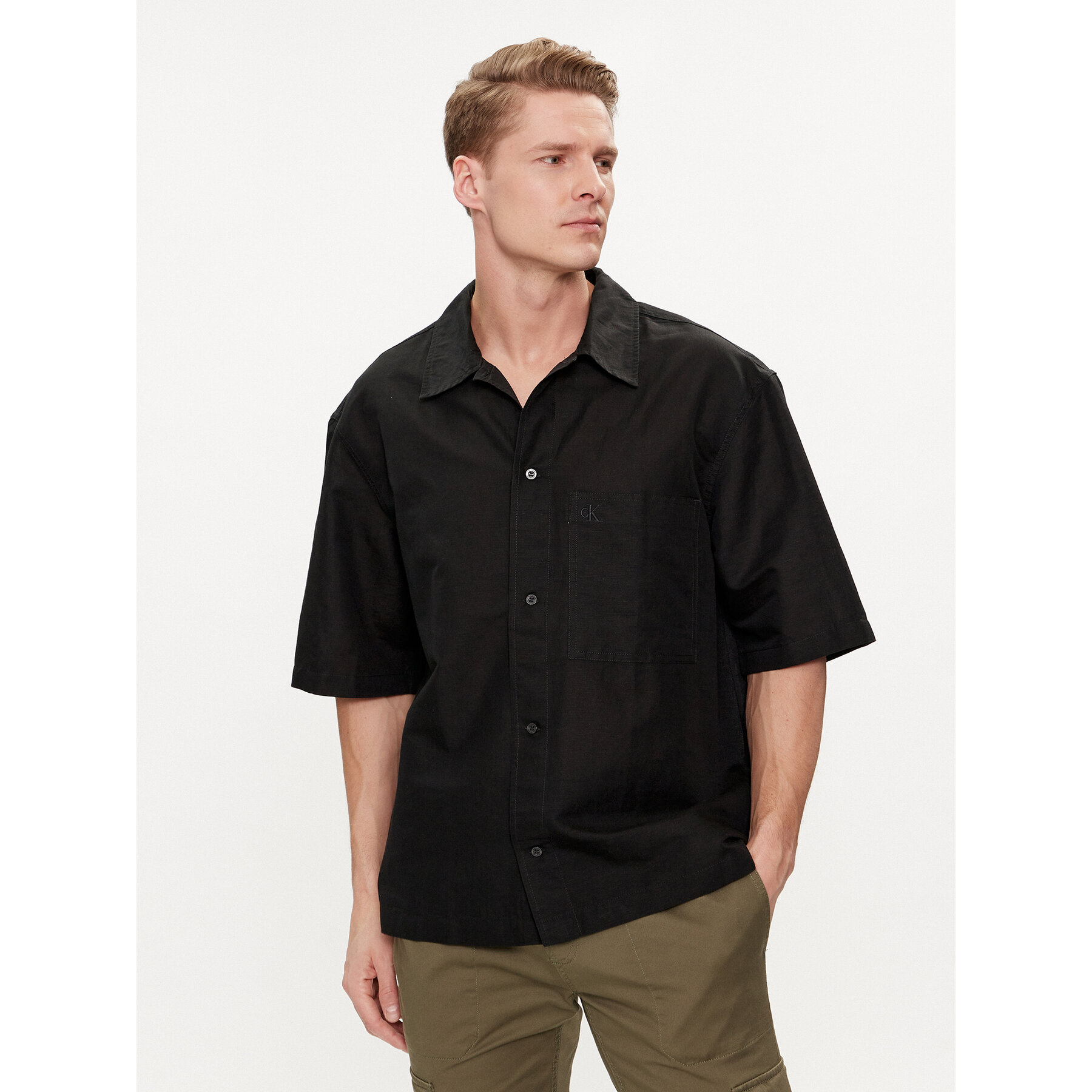Calvin Klein Jeans Hemd J30J325173 Schwarz Relaxed Fit