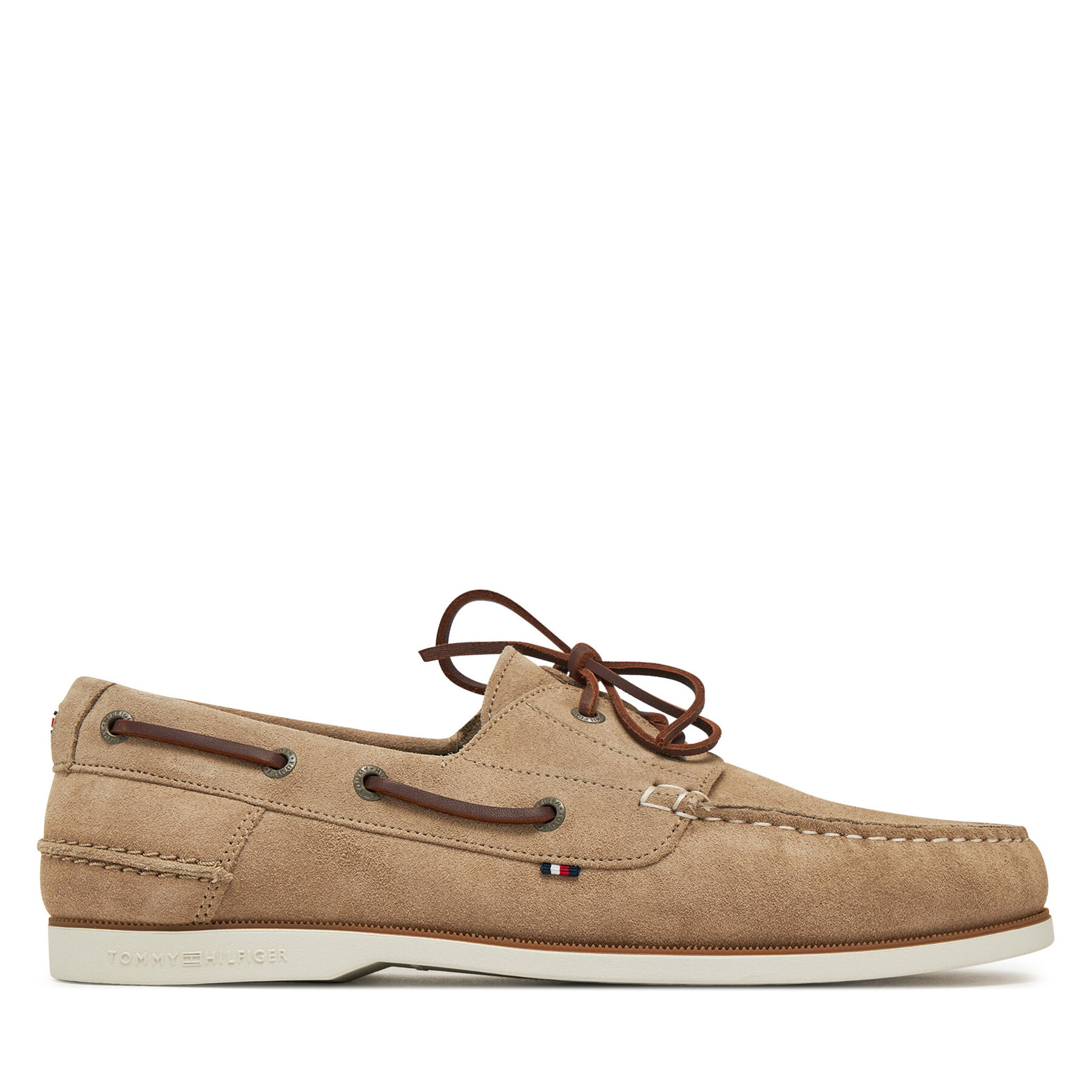 Tommy Hilfiger Pánske Poltopánky, Rozmer: 40, Béžová, Th Boat Shoe Core Suede FM0FM05387