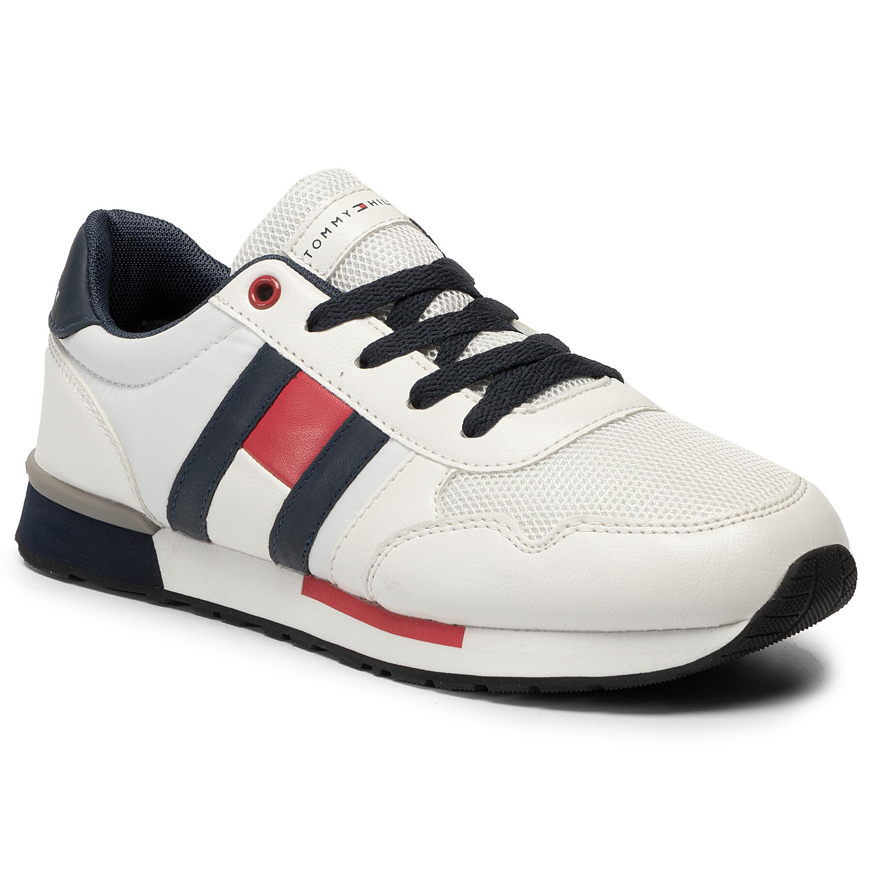Sneakers Tommy Hilfiger Low Cut Lace-Up Sneaker T3B4-30483-0733 White/Blue X336 epantofi.ro imagine noua