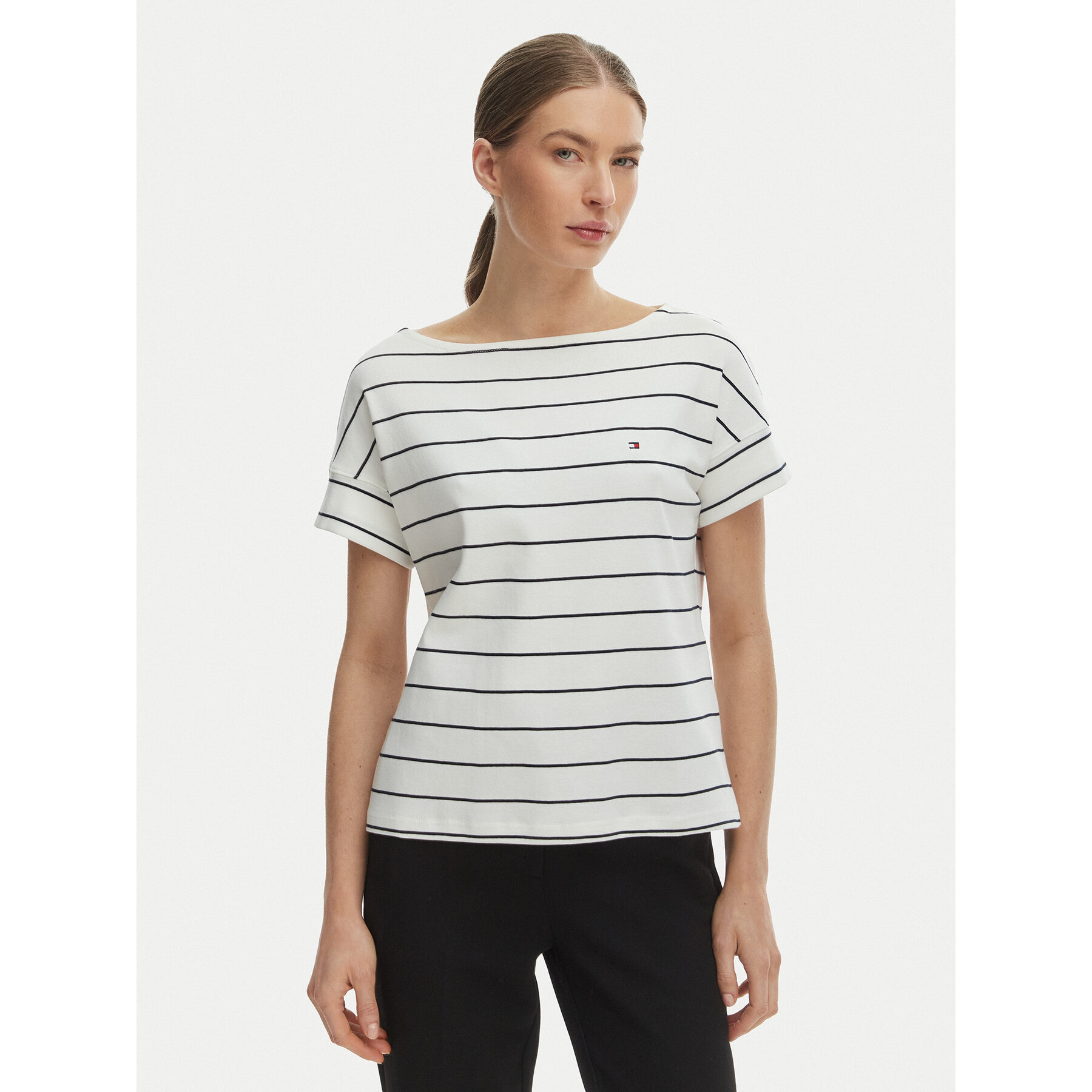 Tommy Hilfiger T-Shirt WW0WW49723 Écru Loose Fit