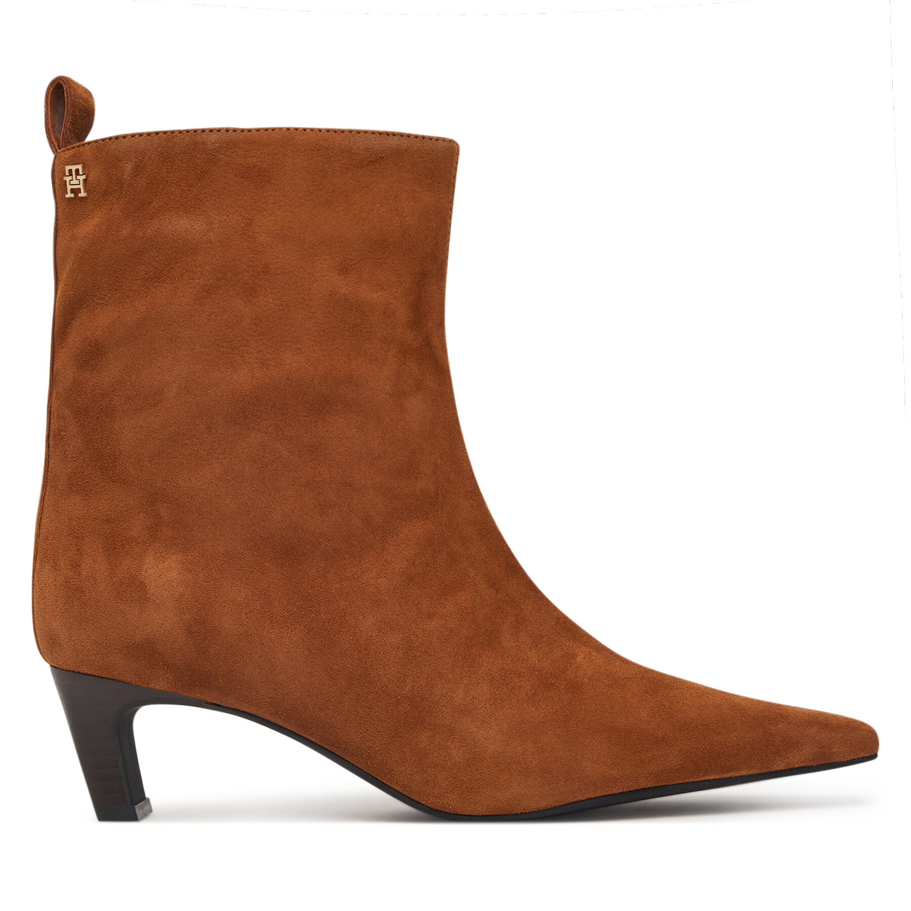 Čizme Tommy Hilfiger Kitten Heel Suede Ankle Boot FW0FW09670 Narančasta