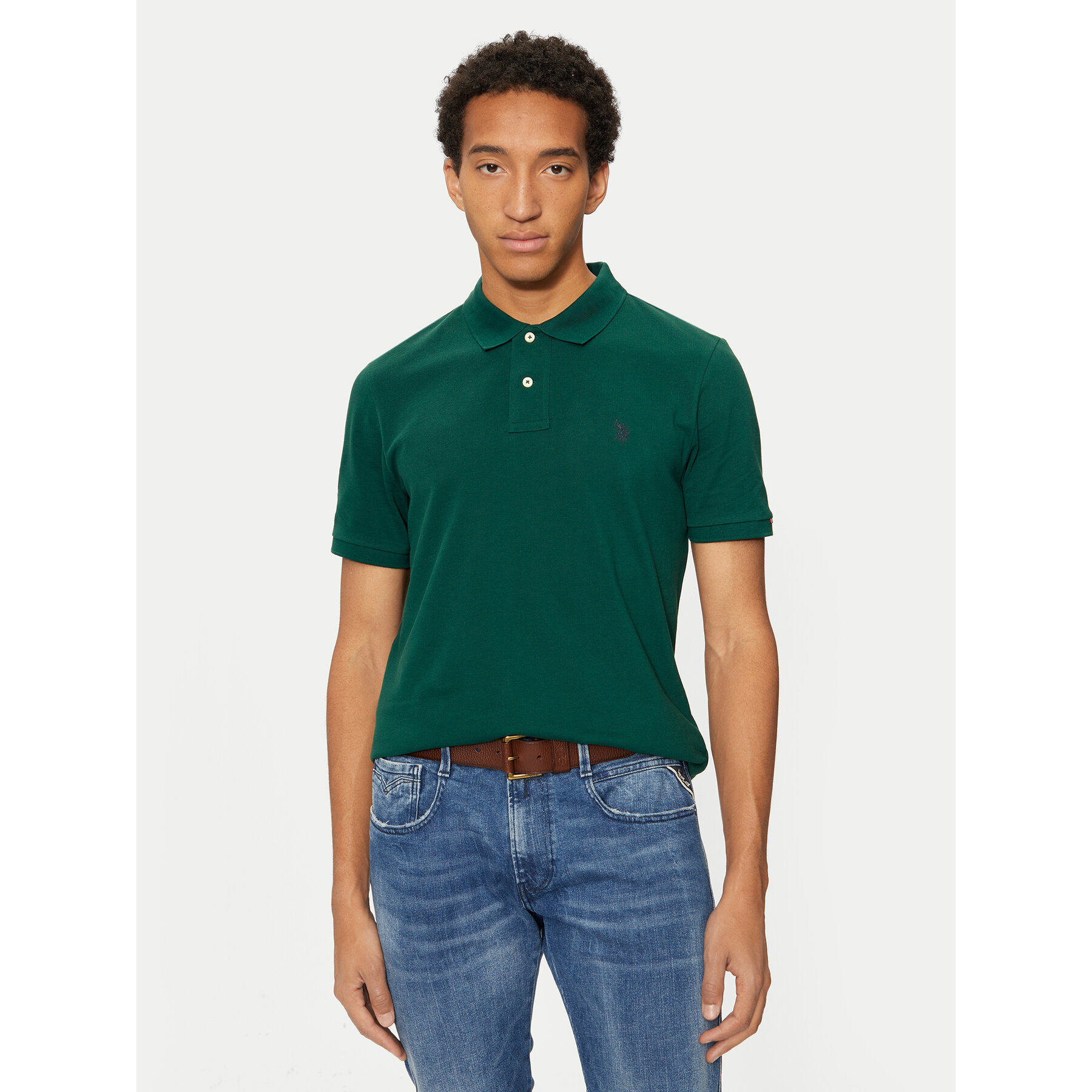 U.S. Polo Assn. Pólóing MUP3312 Zöld Regular Fit