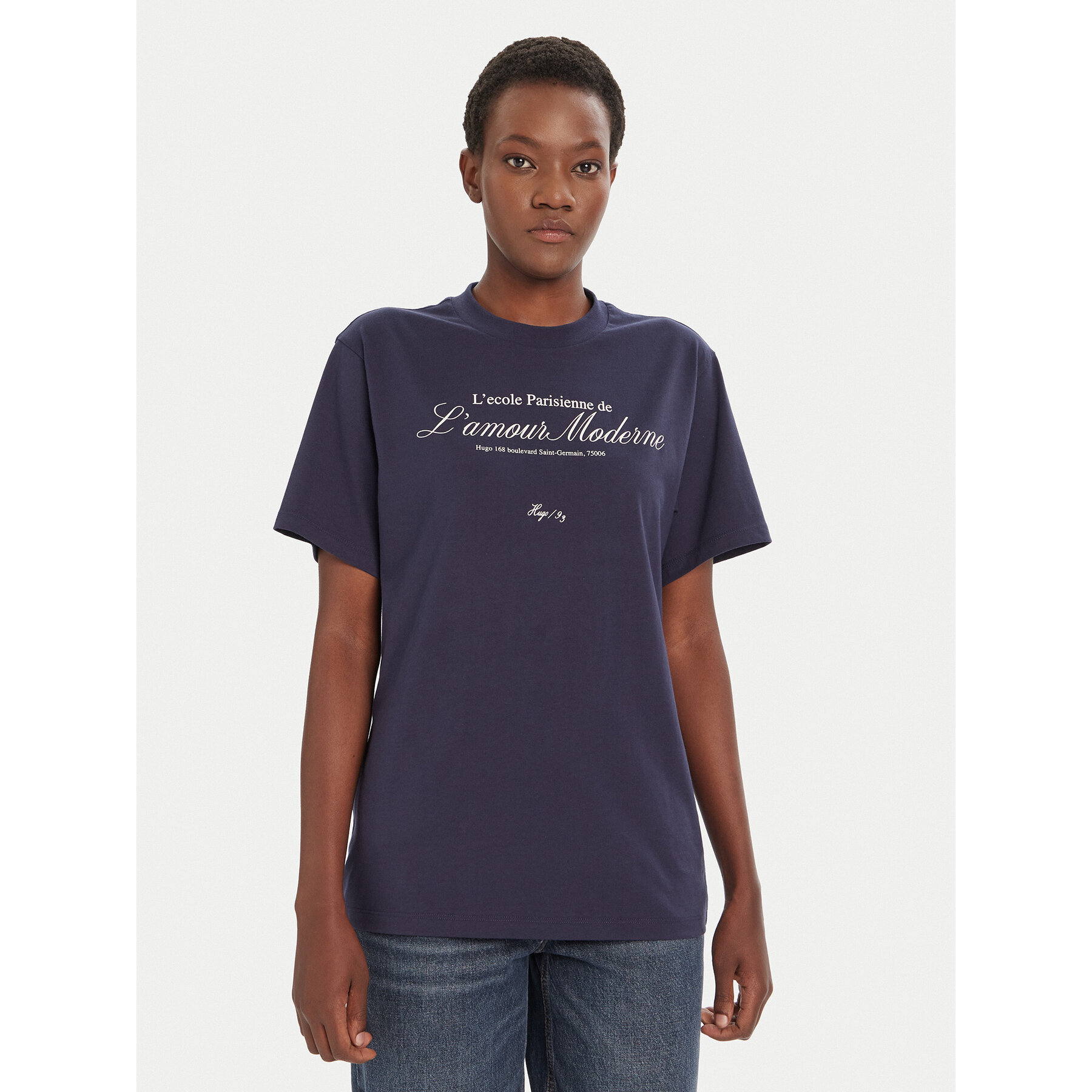 HUGO T-Shirt Vintage 50545551 Dunkelblau Relaxed Fit