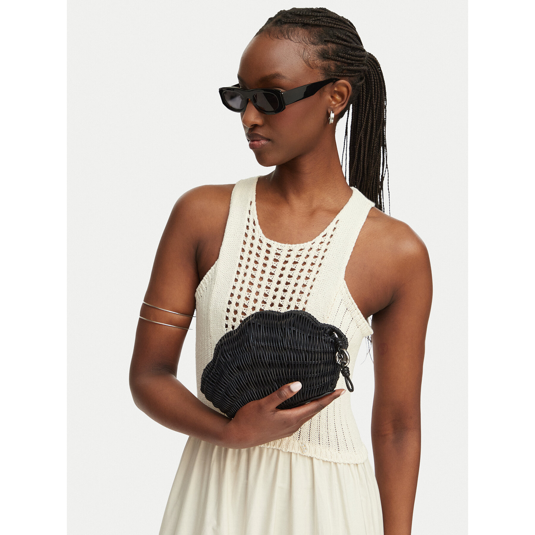 Geantă MICHAEL Michael Kors Shelly 30S6S16C5W Negru