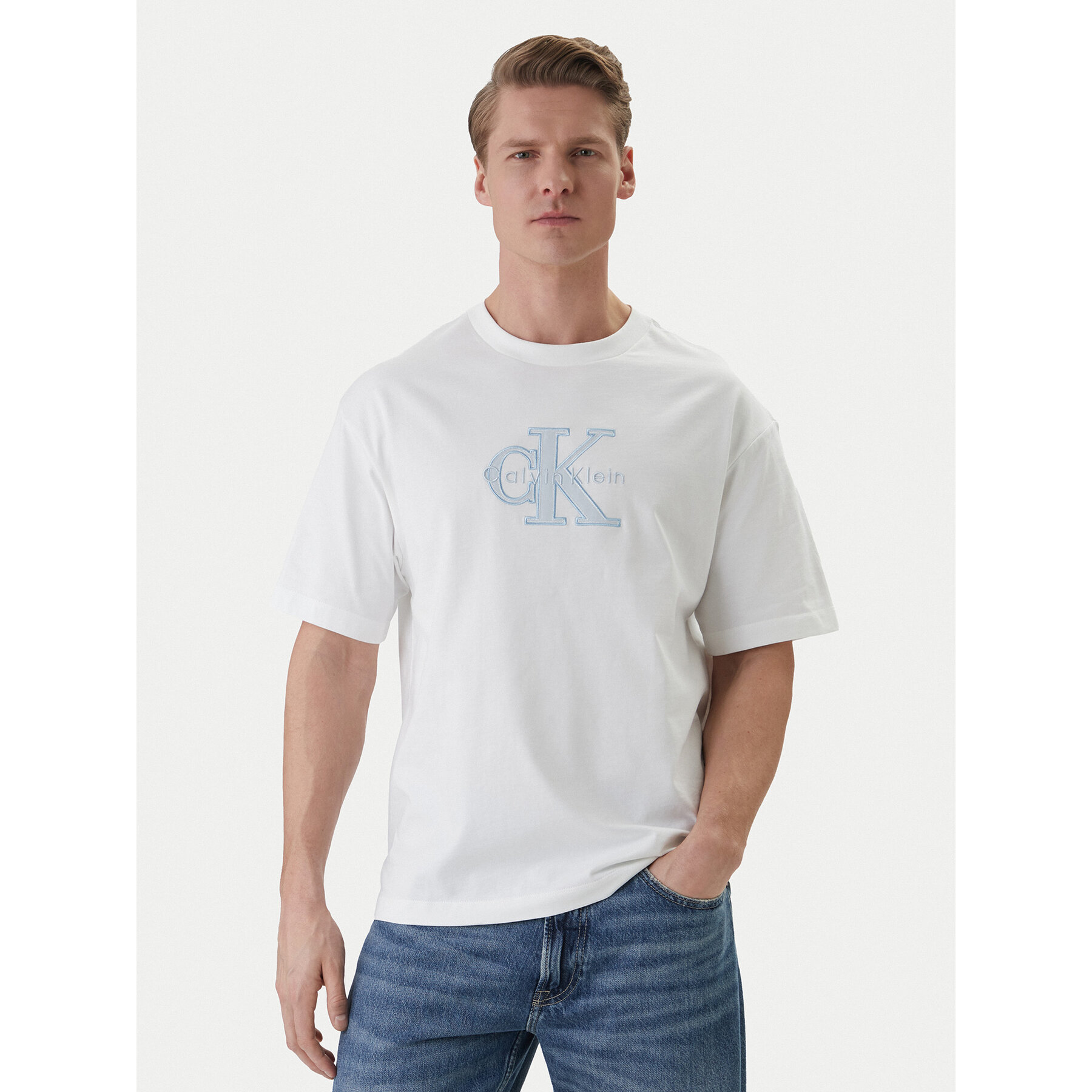 Calvin Klein Jeans T-Shirt LV04RF819G Weiß Regular Fit