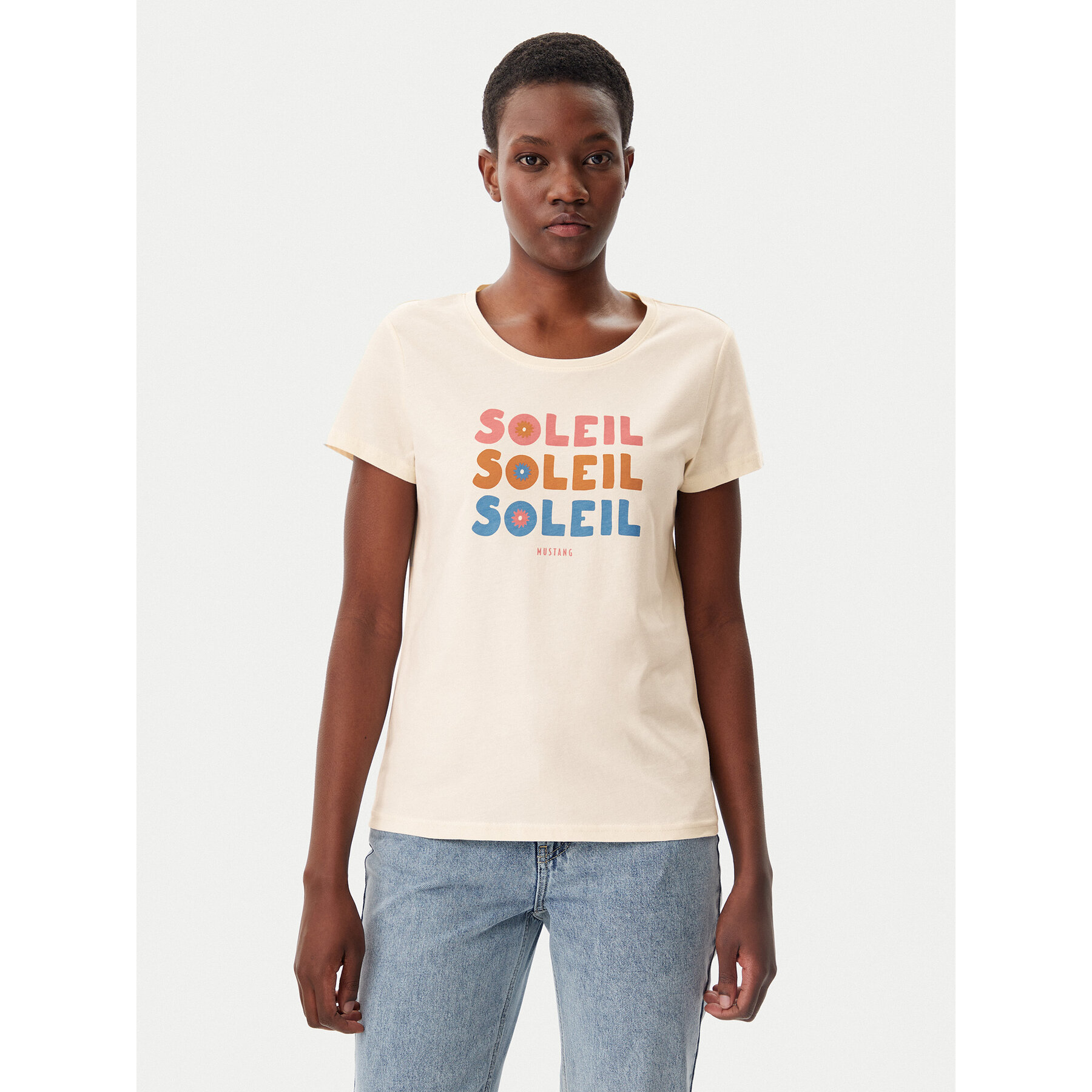 Mustang T-shirt Alma 1016148 Beige Regular Fit