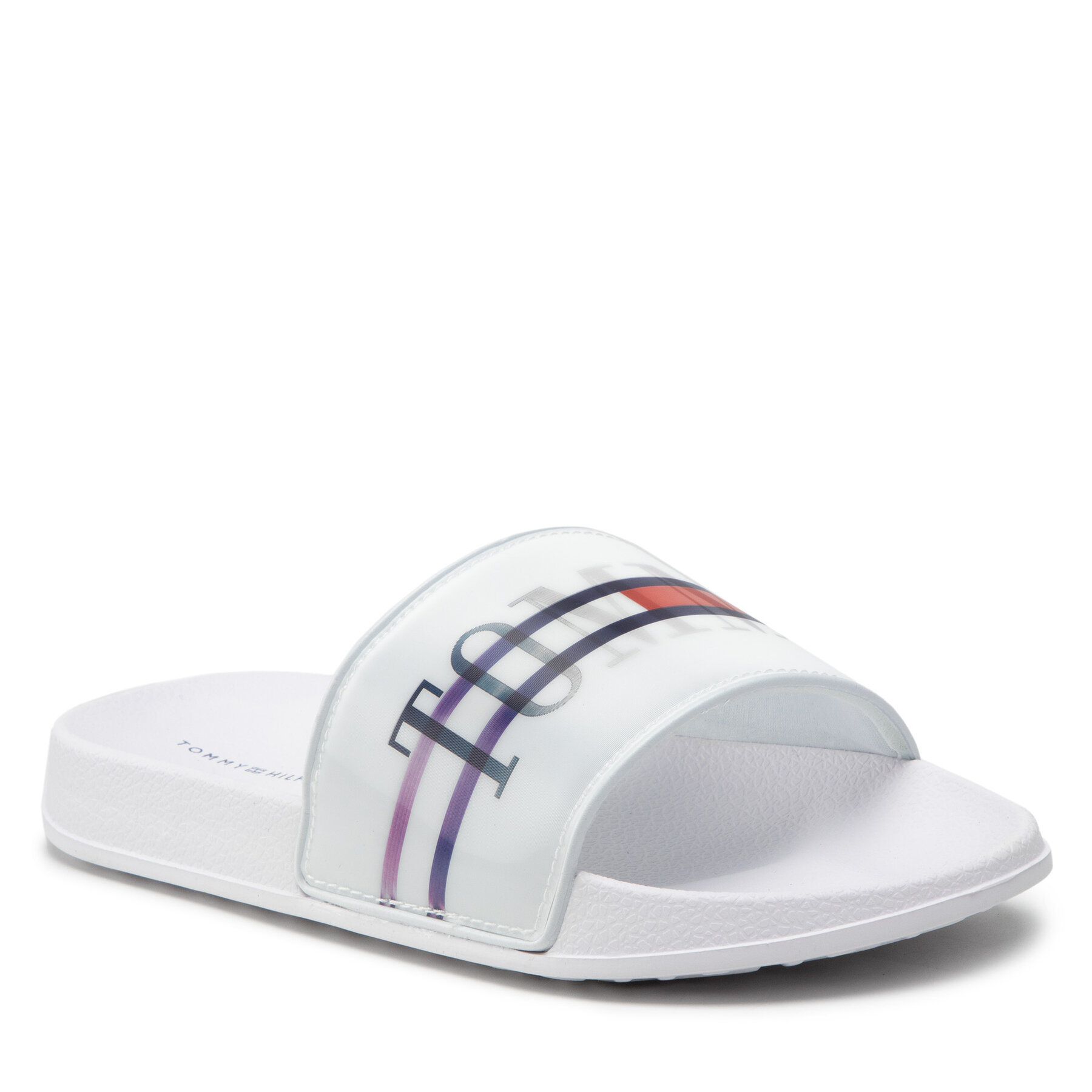 Tommy Hilfiger Holographic Pool Slide T3B0-32276-1172 S White 100 – Чехли