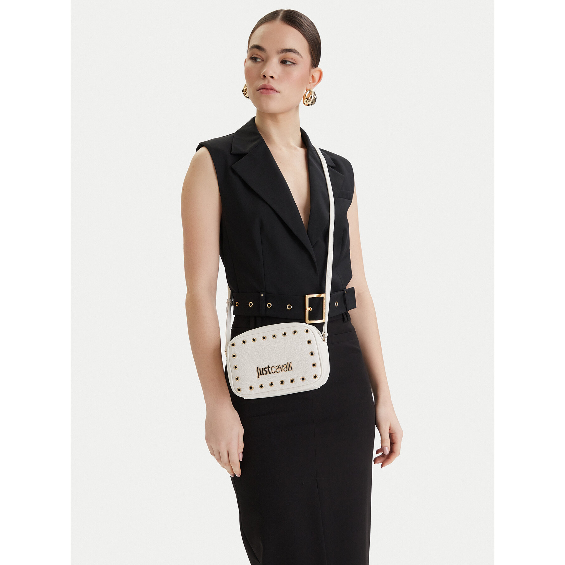 Geantă Just Cavalli 80RA4BU3 ZSB81 Alb