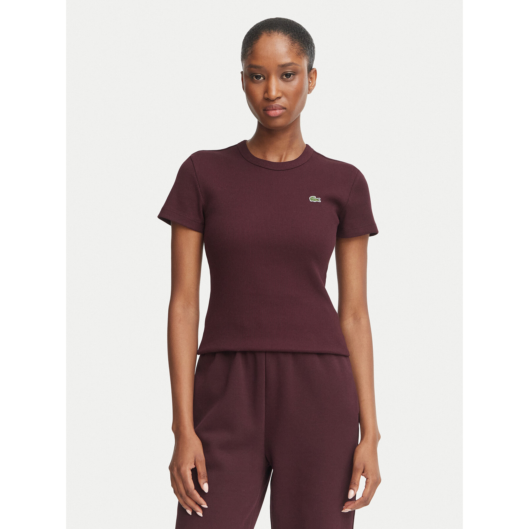 Lacoste T-Shirt TF5538 Dunkelrot Slim Fit