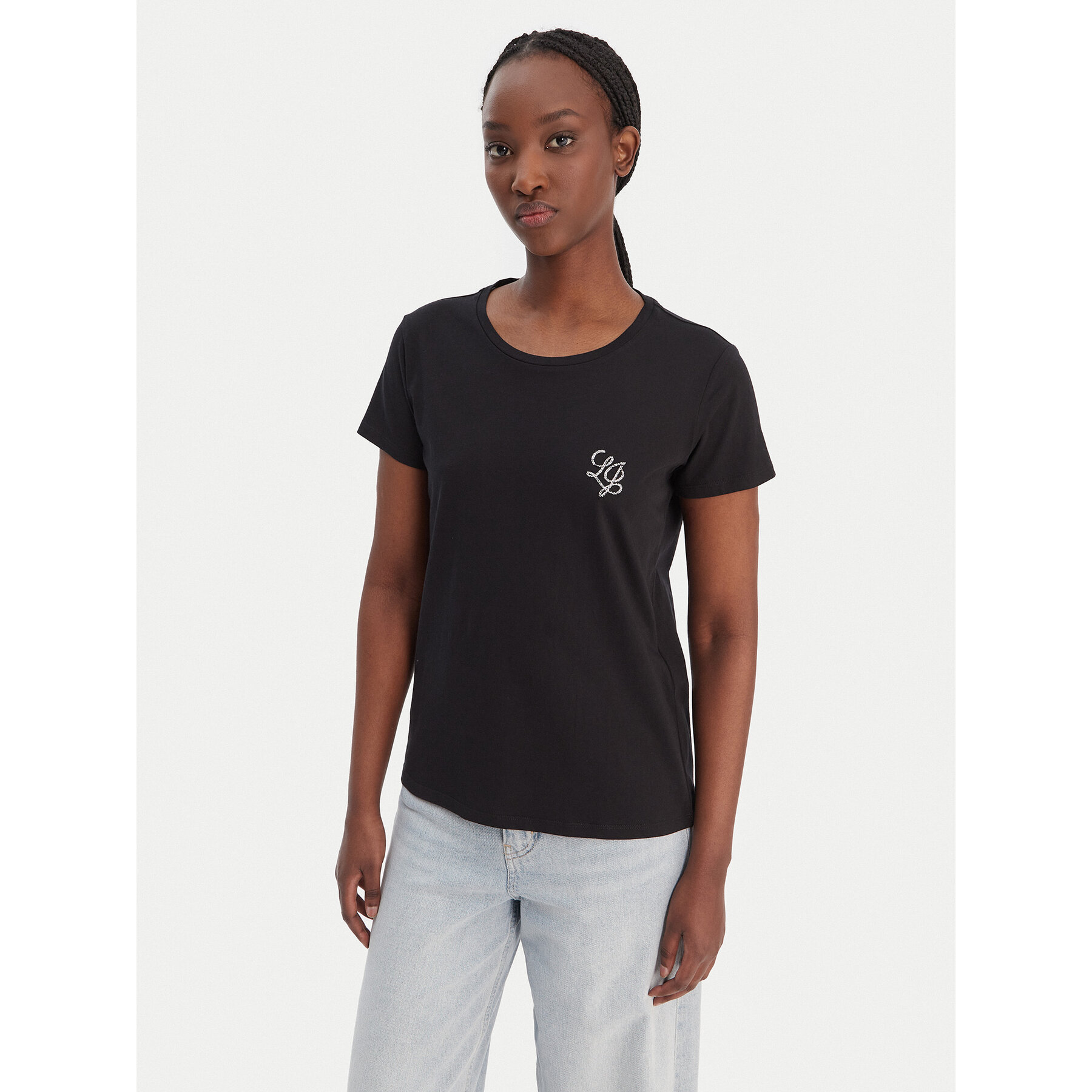 Liu Jo Sport T-Shirt TA6056 JS923 Schwarz Regular Fit