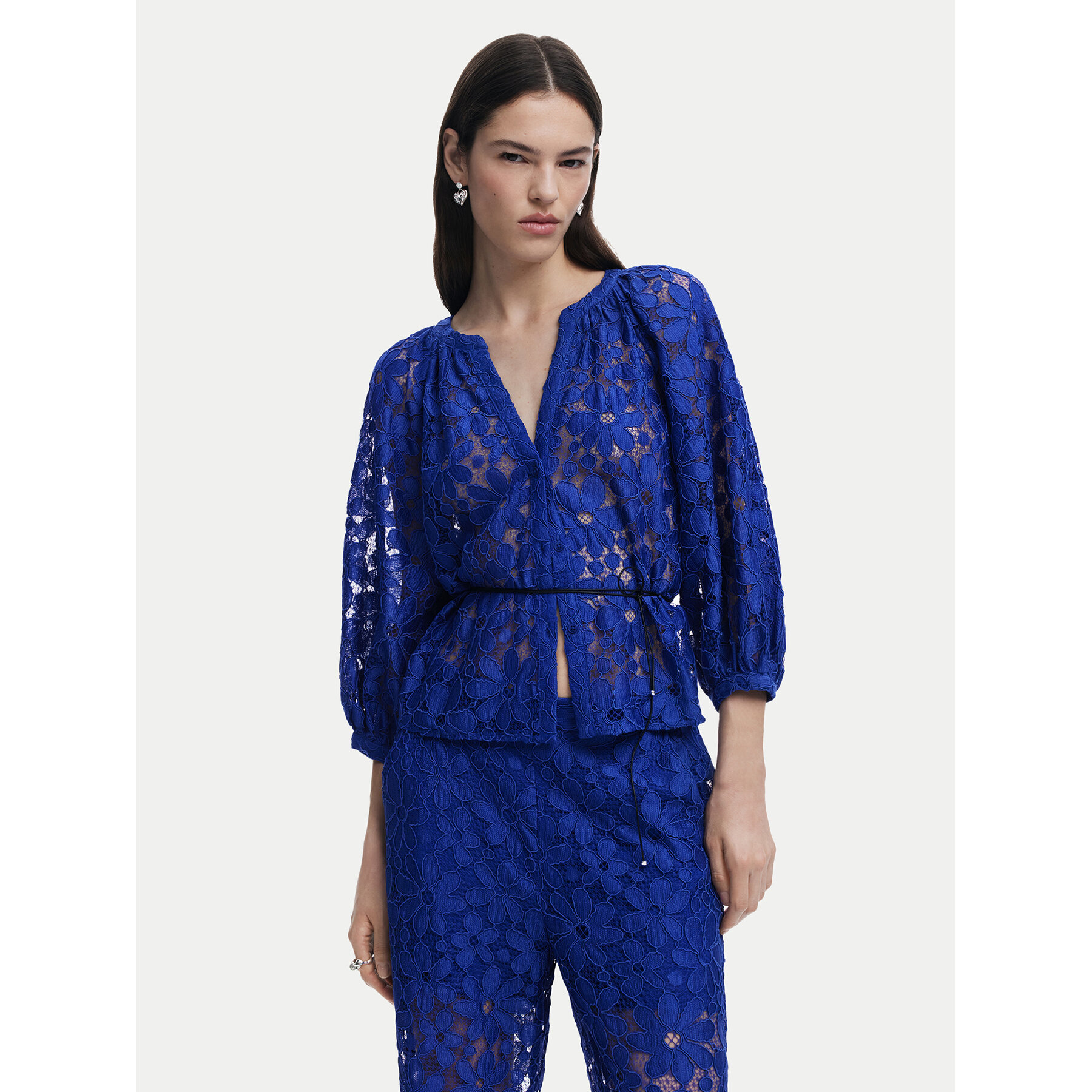 Desigual Bluse 25SWBW24 Blau Regular Fit