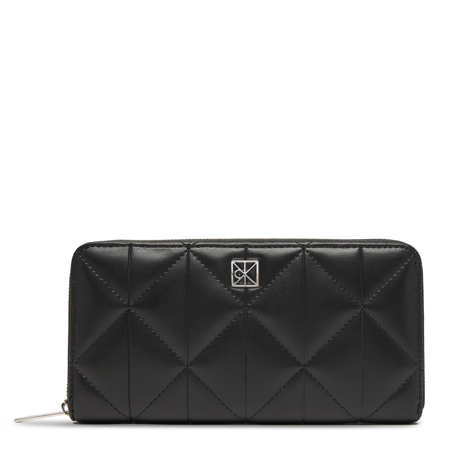 Портфейл Calvin Klein Quilted Long Zip Around LV04F1122G Черен