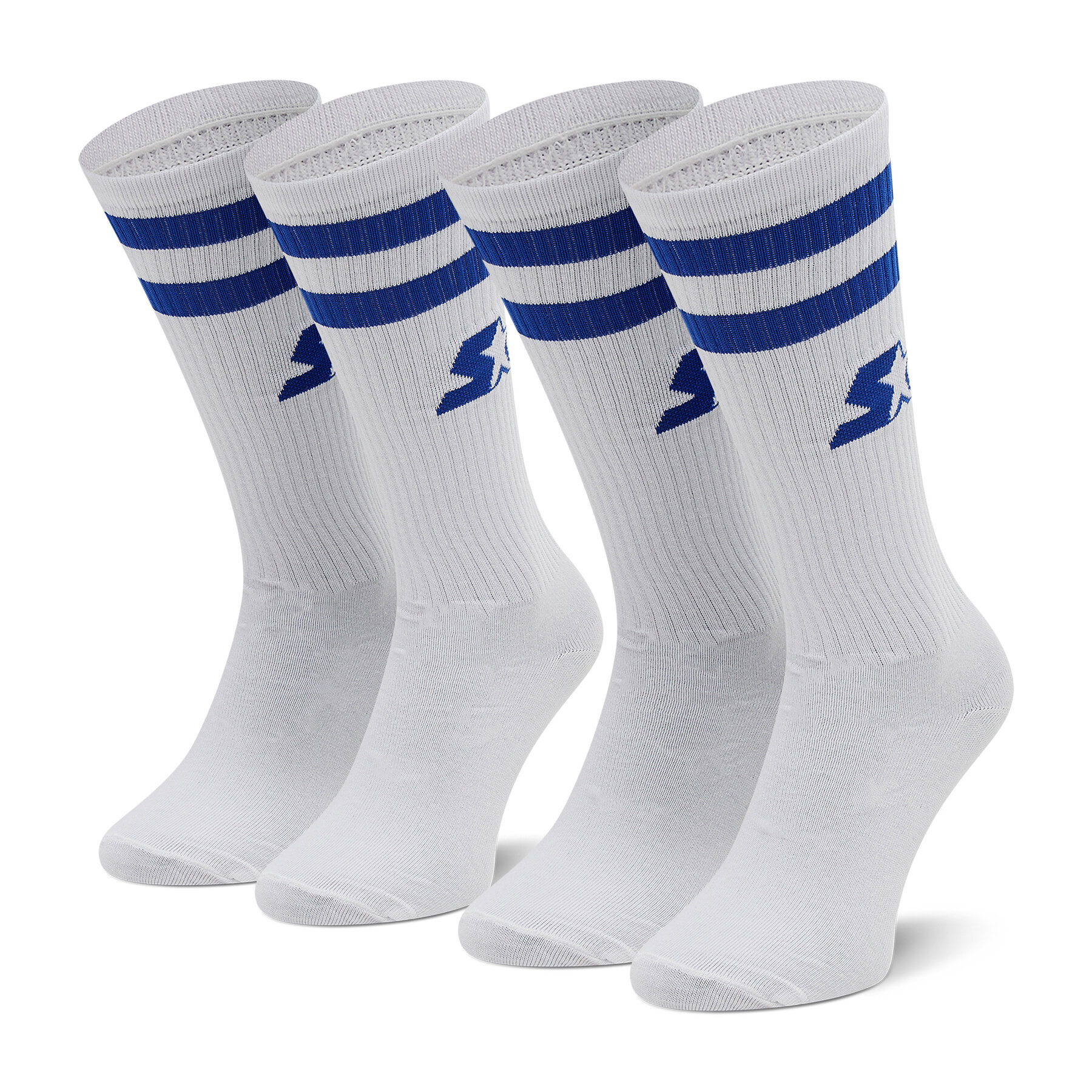 Set od 2 para ženskih visokih čarapa Starter SUS-007 White/Blue 301