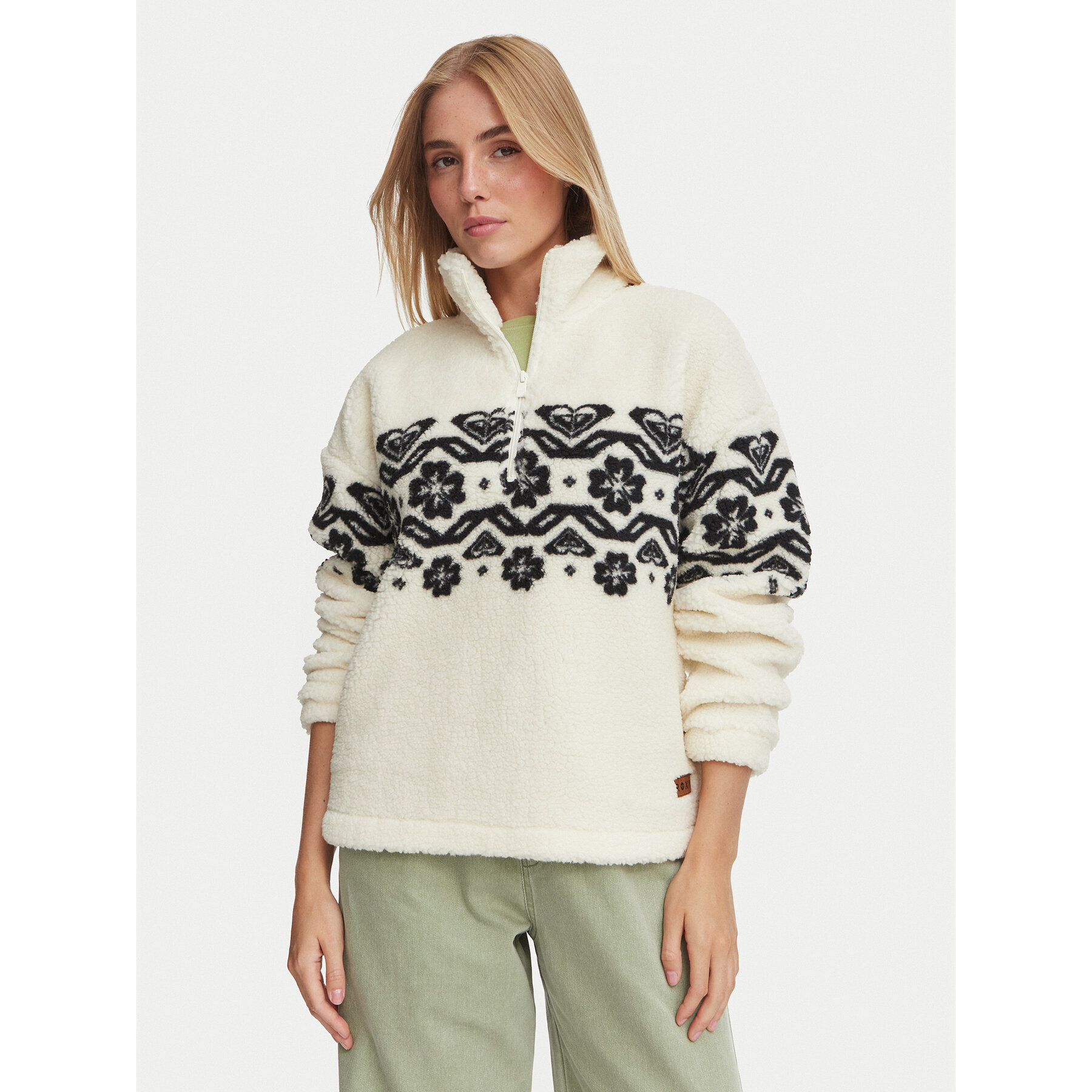 Roxy Fleecejacke ERJPF03178 Creme Relaxed Fit