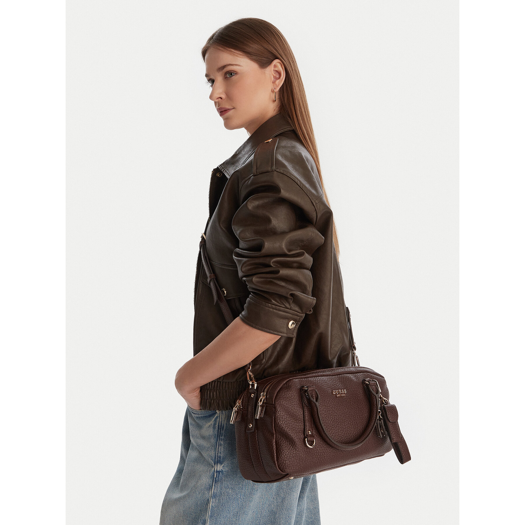 Дамска чанта Guess Marsha HWBG95 01060 Кафяв