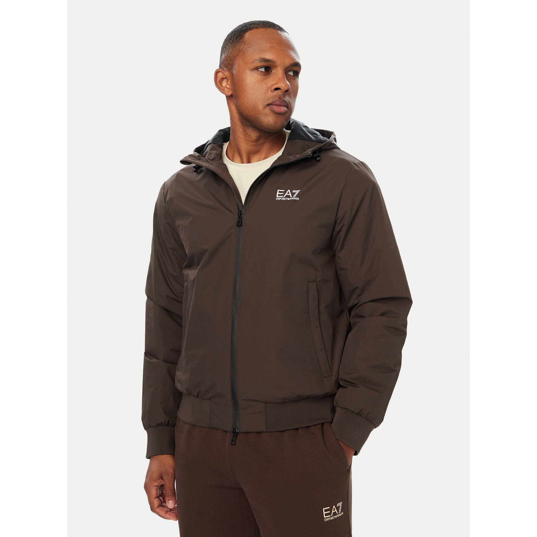 EA7 Emporio Armani Übergangsjacke 8NPB21 PNFZZ U6027 Dunkelbraun Regular Fit