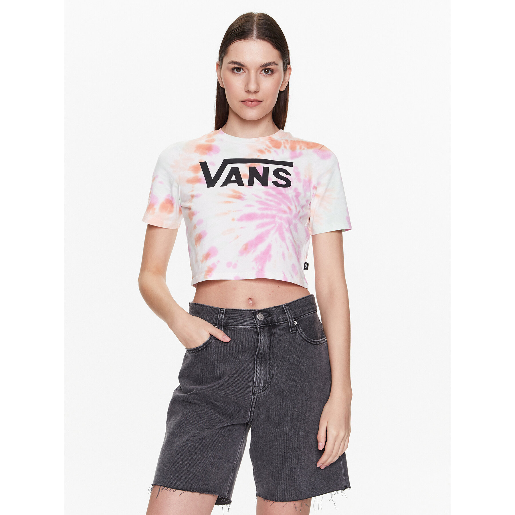 Vans T-Shirt Resort Wash VN0003PS Έγχρωμο Cropped Fit