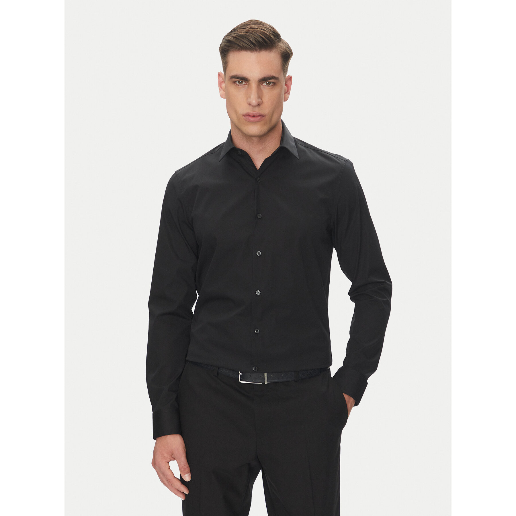 Calvin Klein Hemd Essential LV019EU000 Schwarz Slim Fit