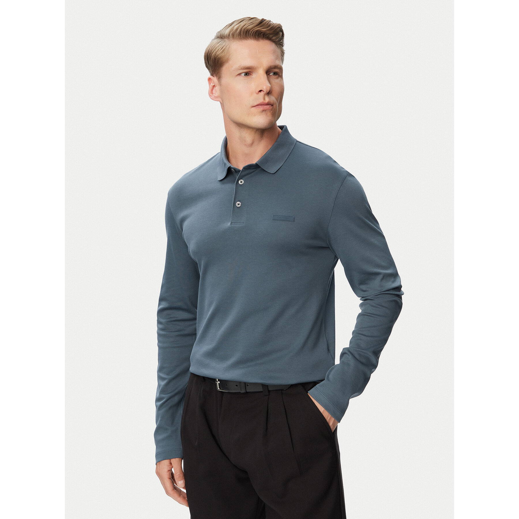 Calvin Klein Poloshirt Supima LV04LH240G Dunkelgrau Slim Fit