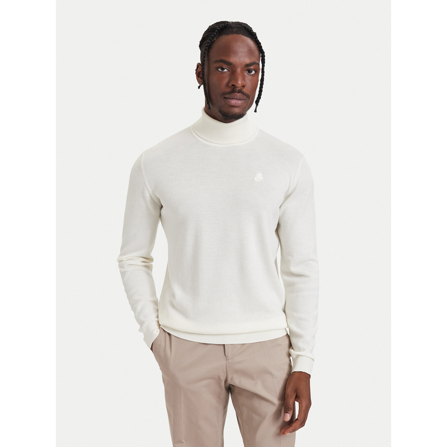 KARL LAGERFELD Rollkragenpullover 655058 564399 Hellbeige Regular Fit