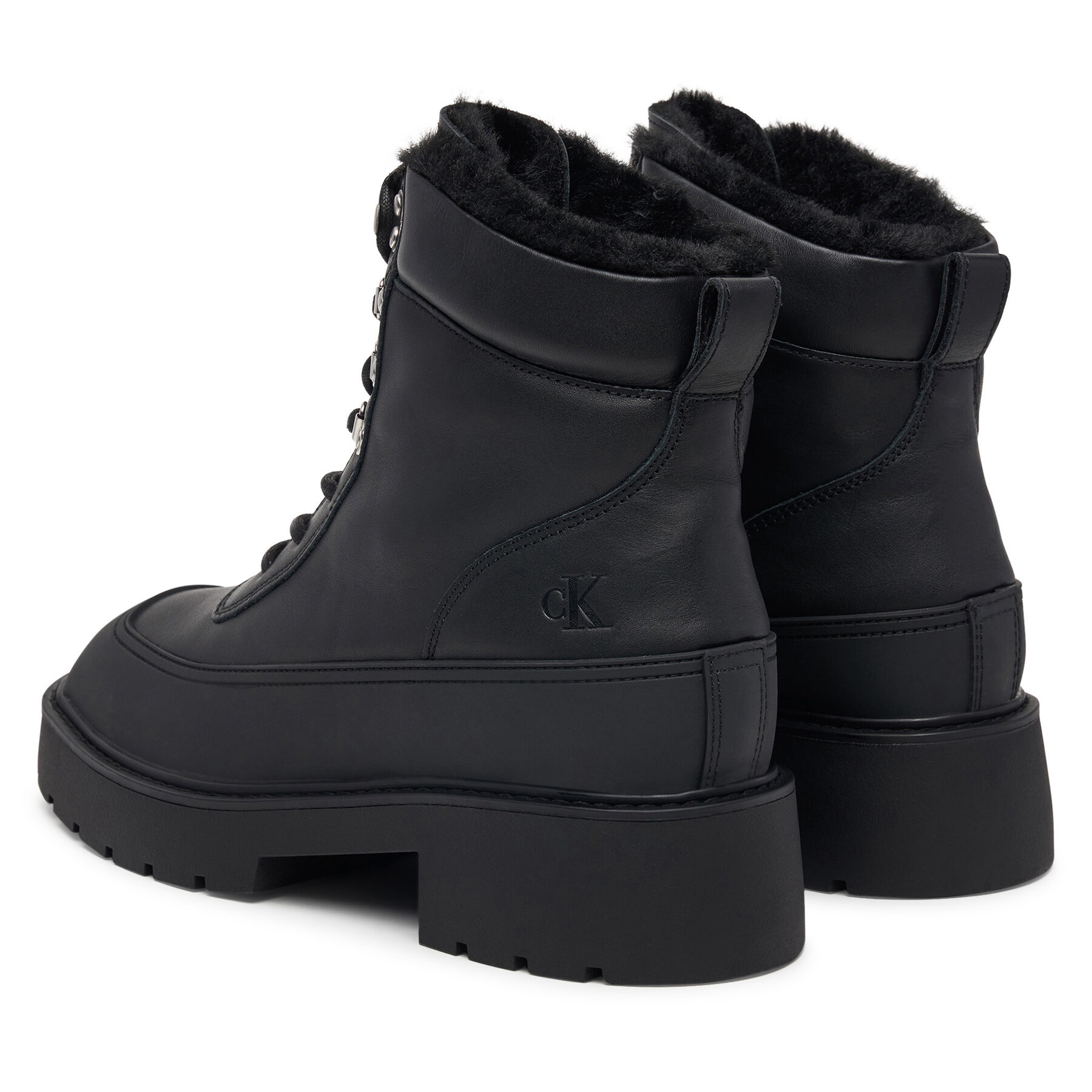Ghete Calvin Klein Chunky Hiking Lup Boot Lth Wl Em HW0HW03204 Negru