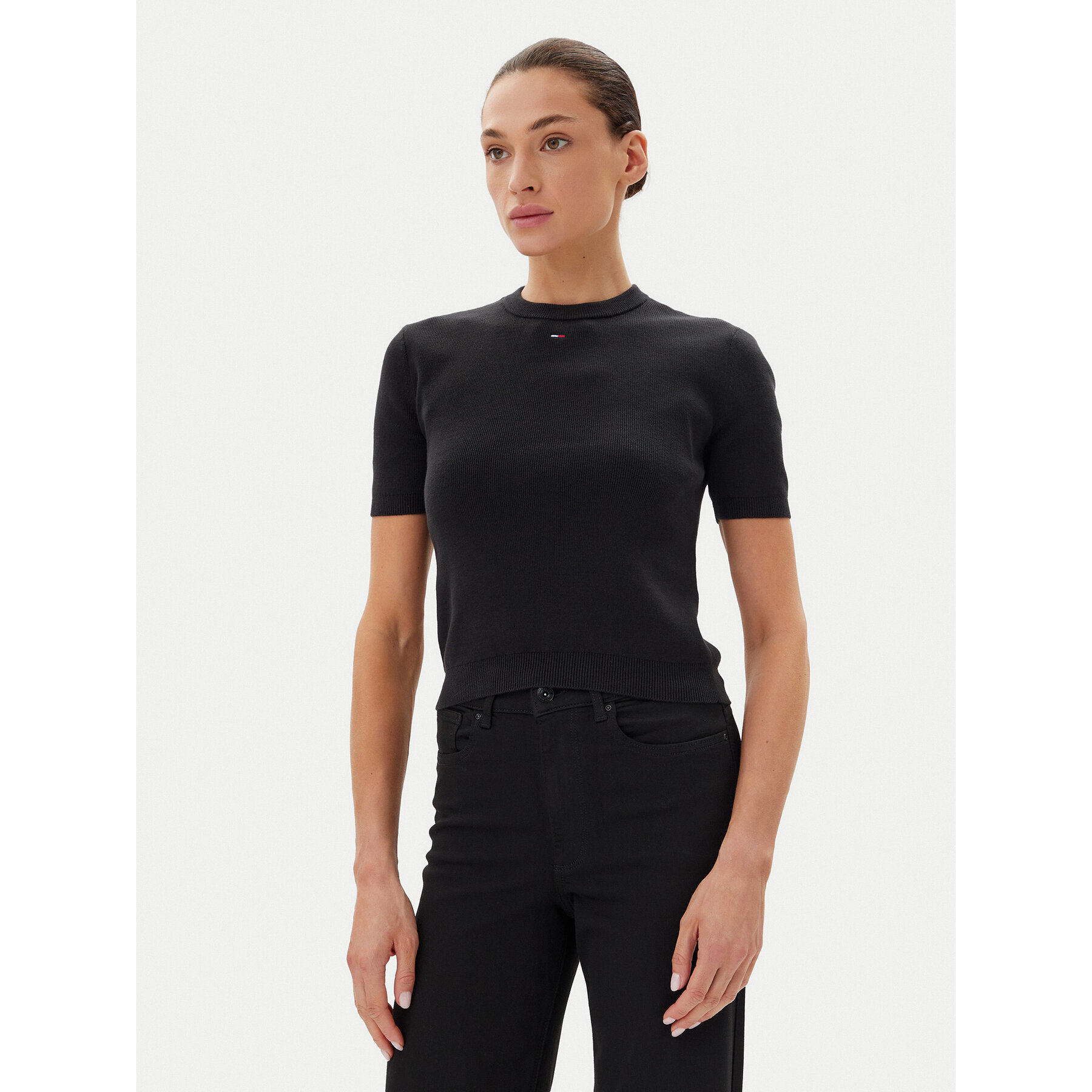Tommy Jeans T-shirt Essential DW0DW19336 Crna Regular Fit