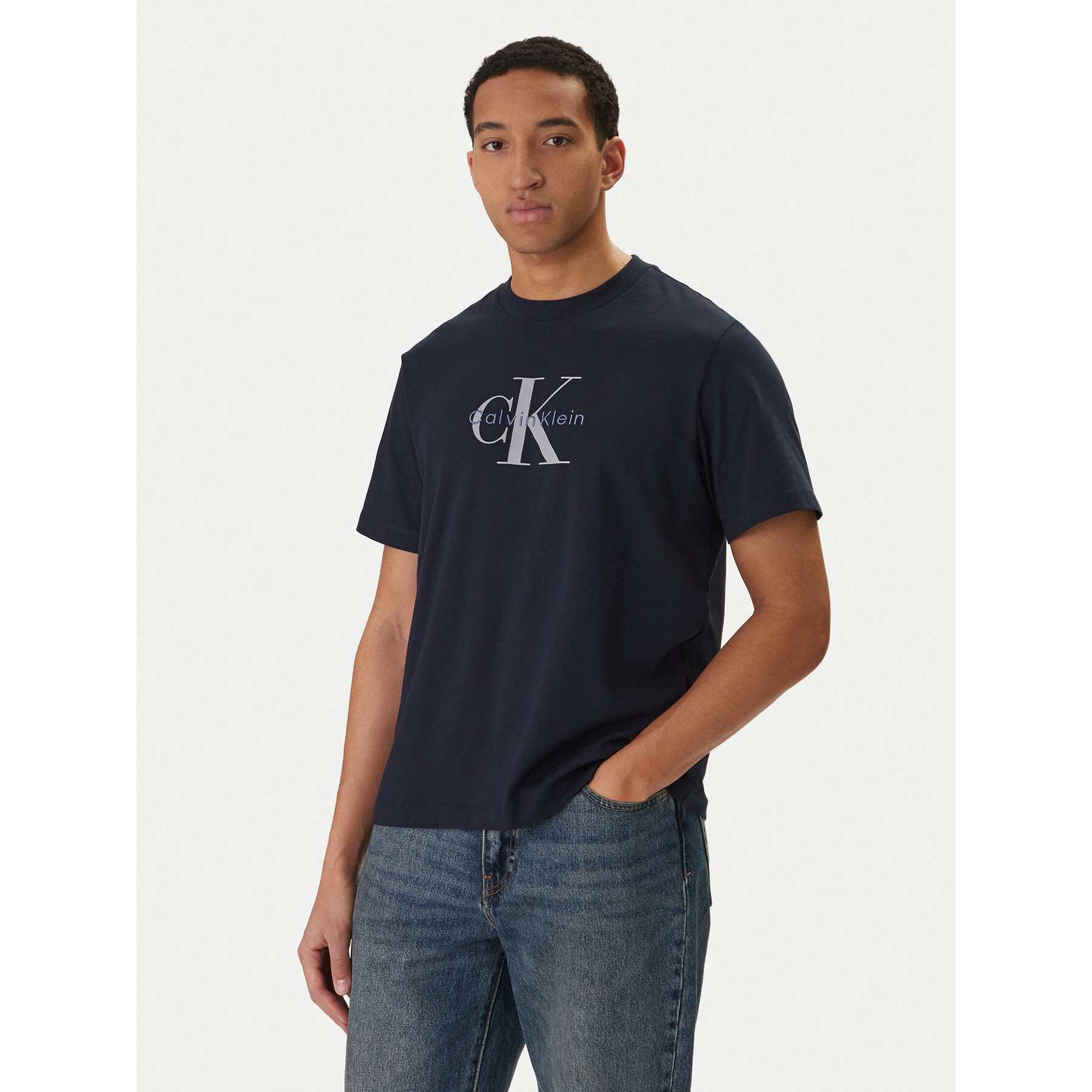 Calvin Klein Jeans T-Shirt Hero Monologo LV04RB862G Σκούρο μπλε Regular Fit