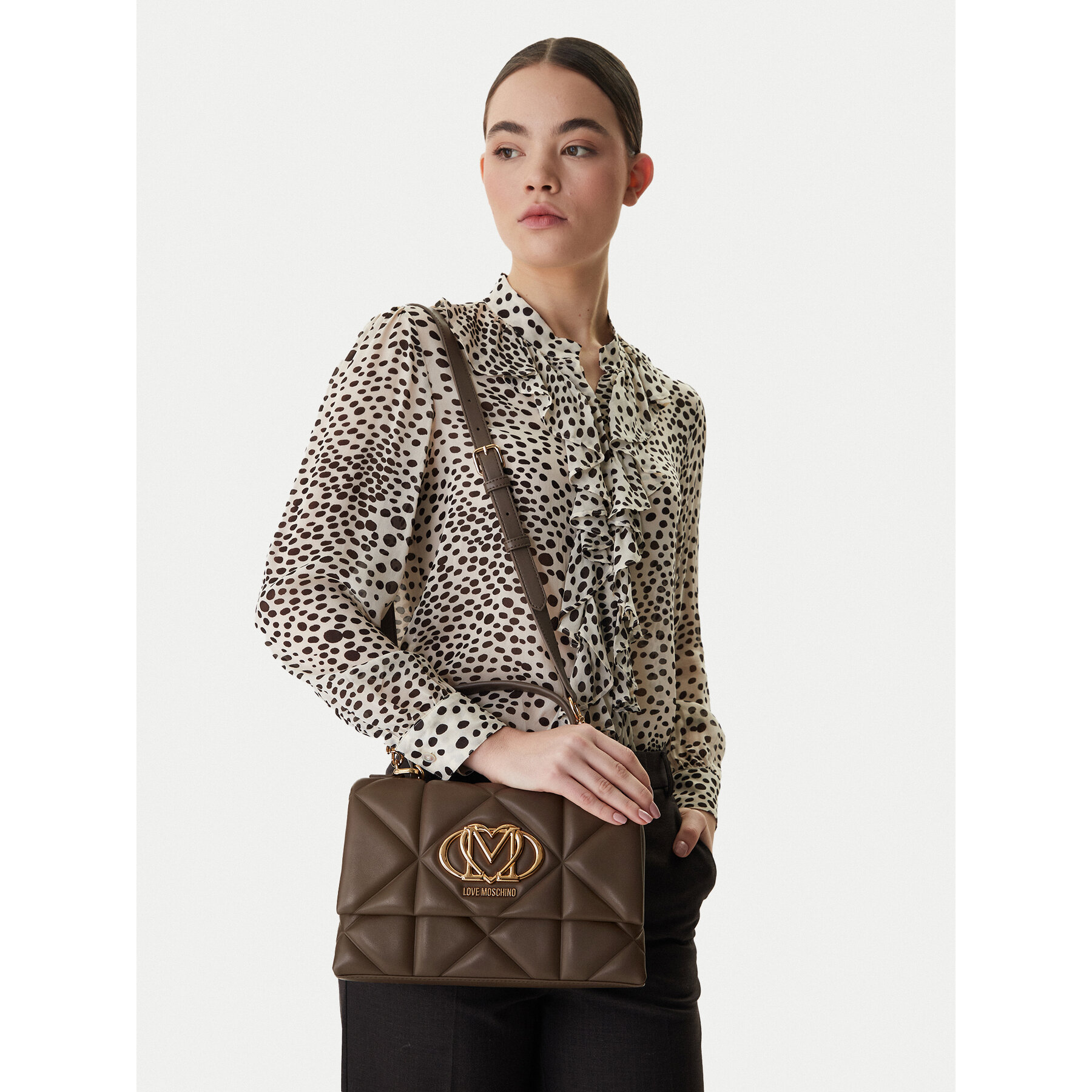 Kabelka LOVE MOSCHINO JC4112PP1OLC0203 Hnedá
