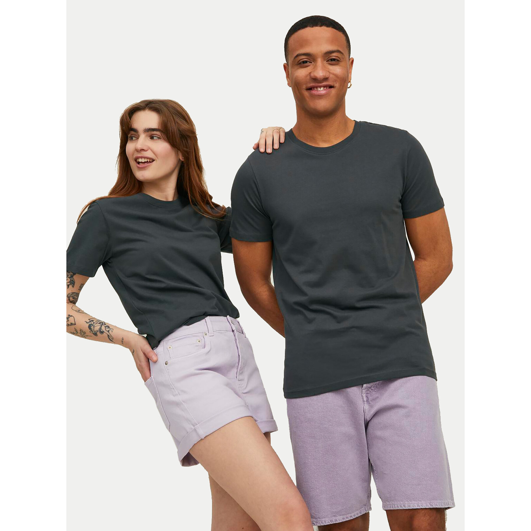 Jack & Jones T-shirt Organic Basic 12156101 Grigio Slim Fit