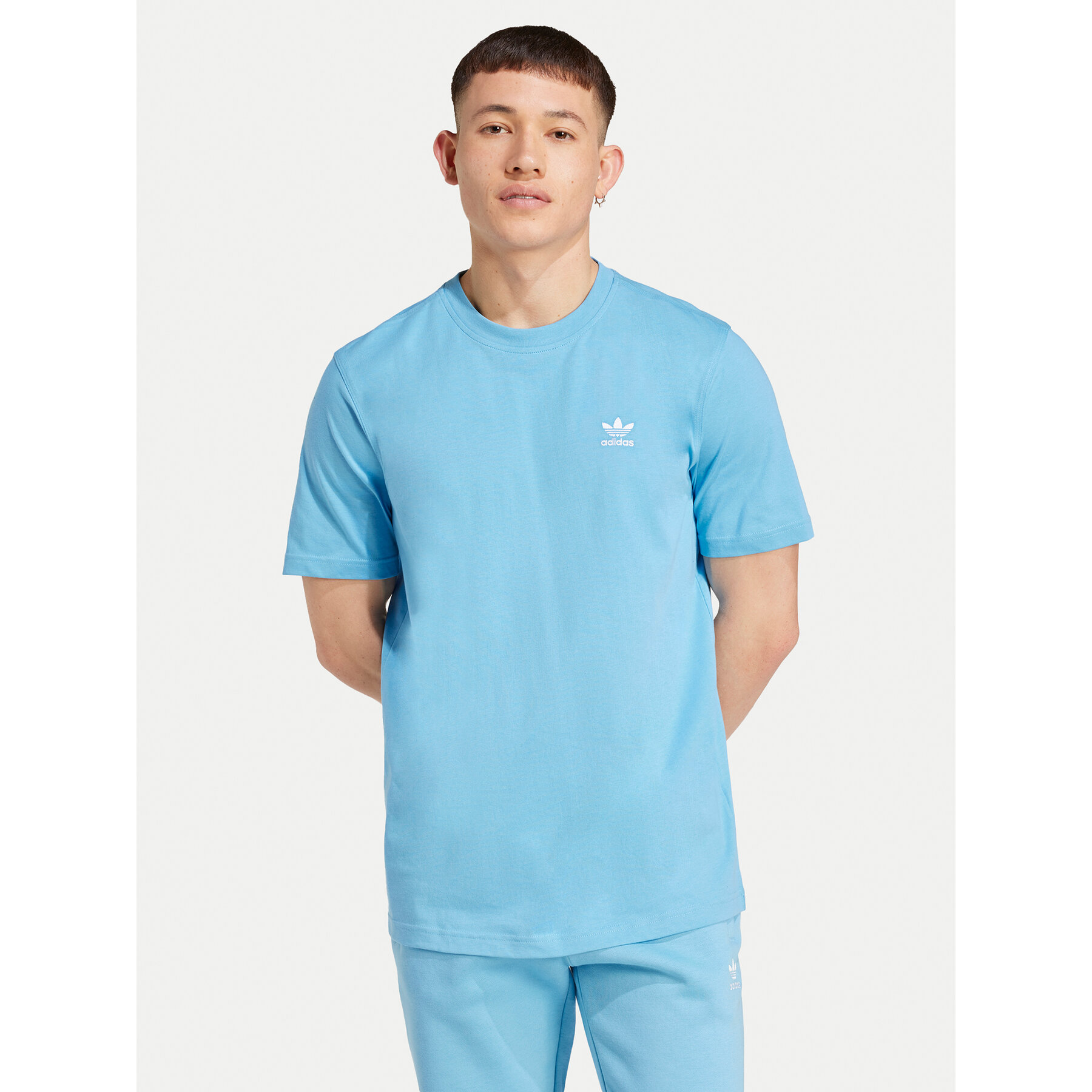 adidas adidas T-Shirt Trefoil Essentials IZ2099 Γαλάζιο Regular Fit