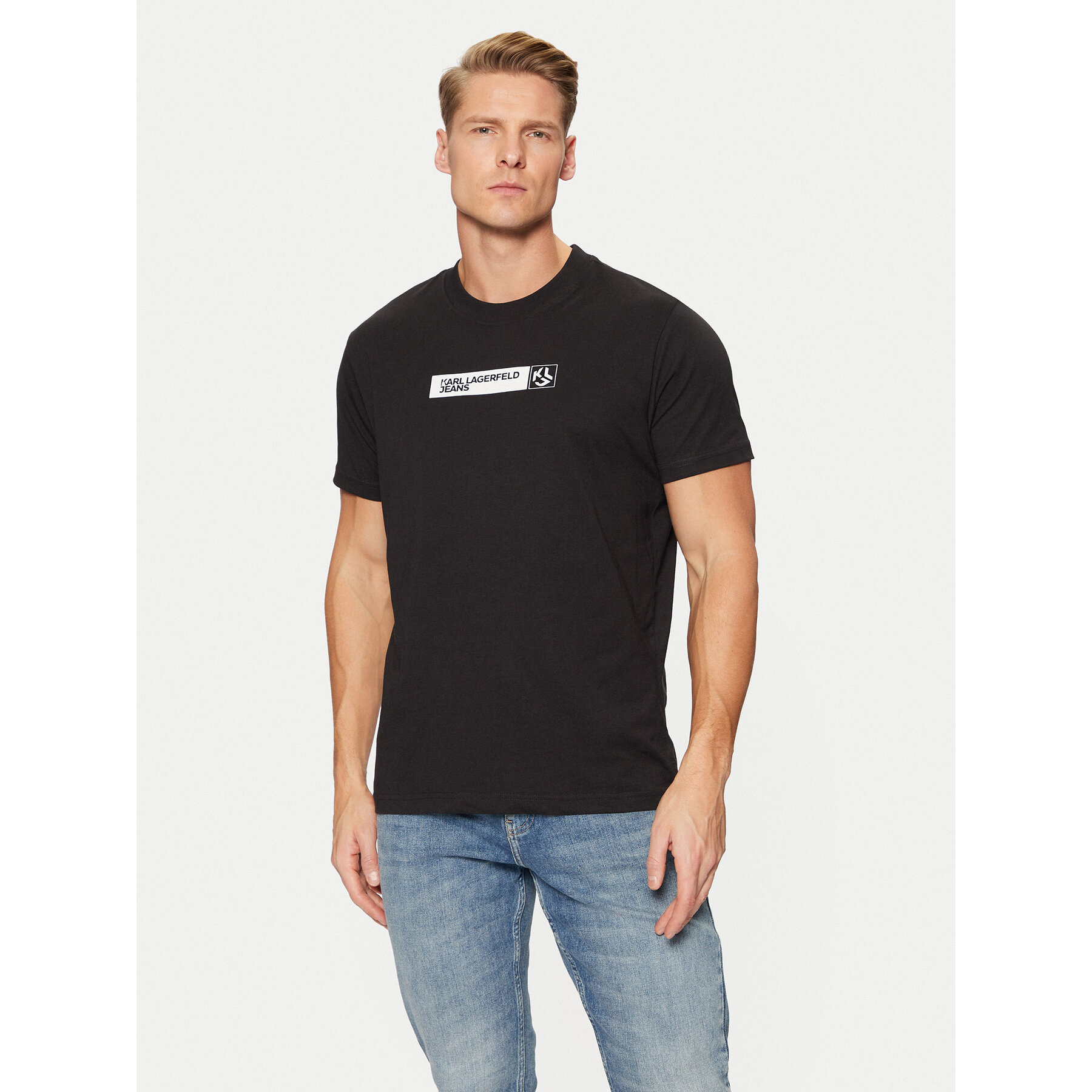 Karl Lagerfeld Jeans T-shirt A1M17112 Crna Slim Fit