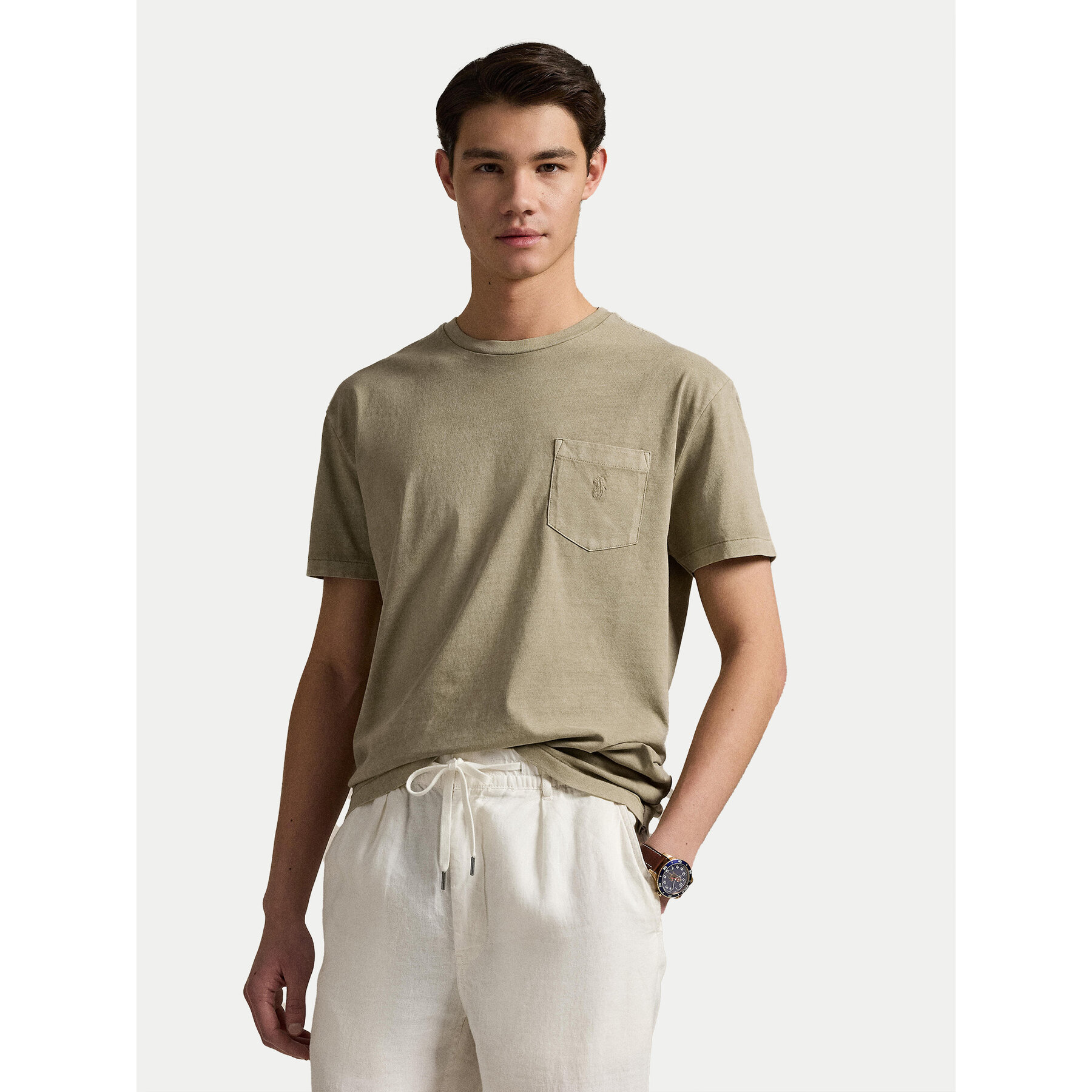 Polo Ralph Lauren T-Shirt 710969628006 Χακί Custom Slim Fit