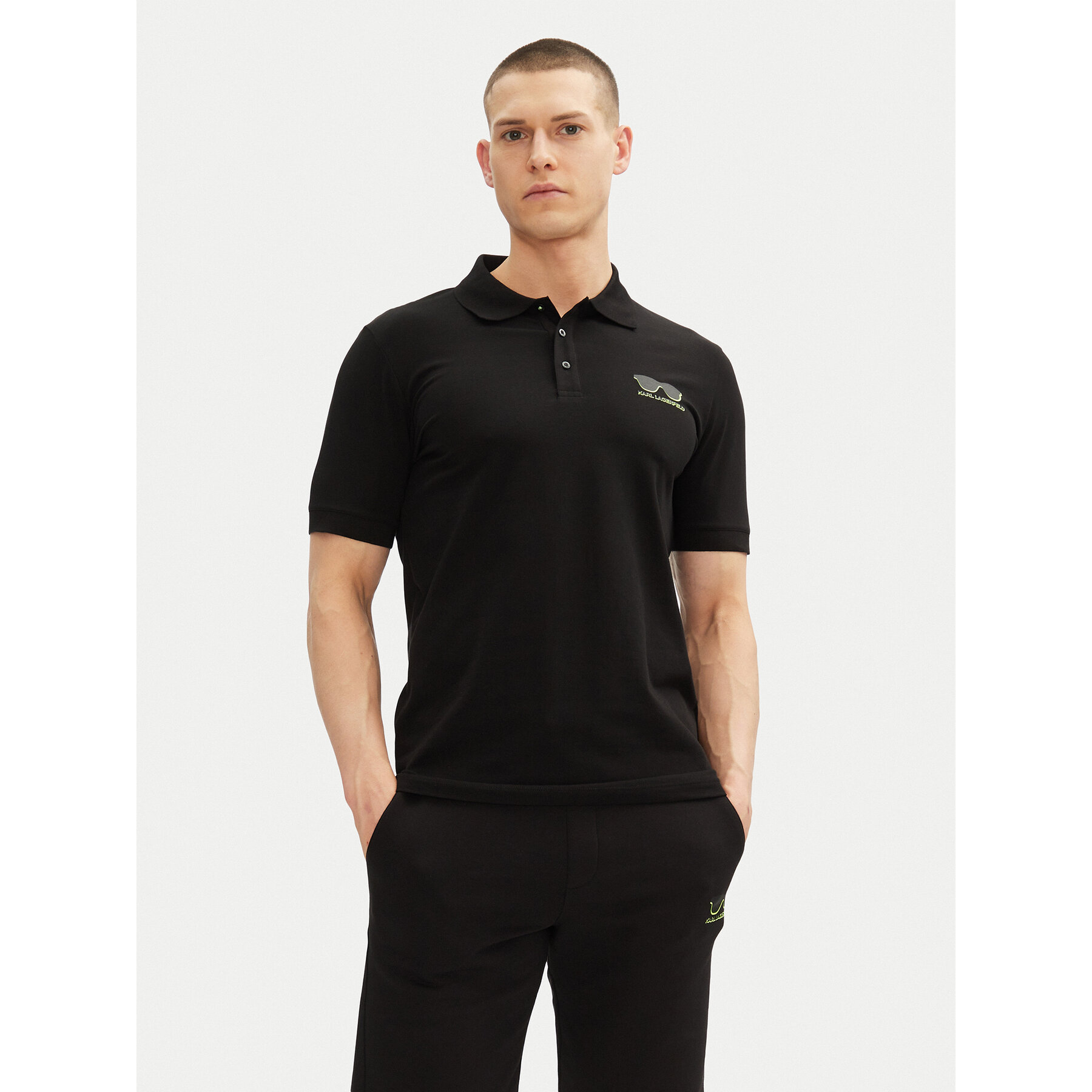 KARL LAGERFELD Pólóing 745400 552235 Fekete Slim Fit