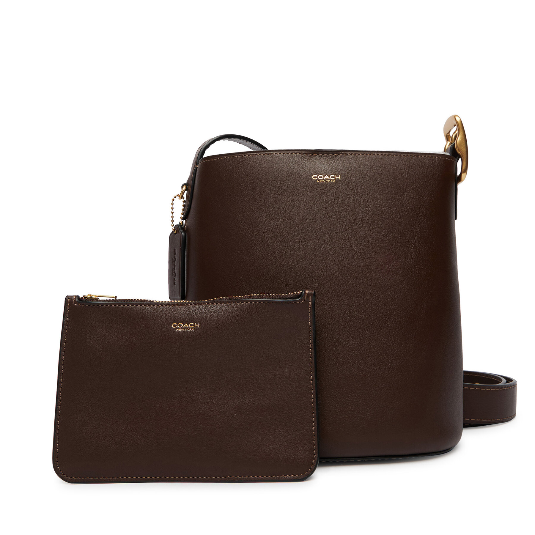 Geantă Coach Bleecker Bucket Bag 21 CCX07 Maro