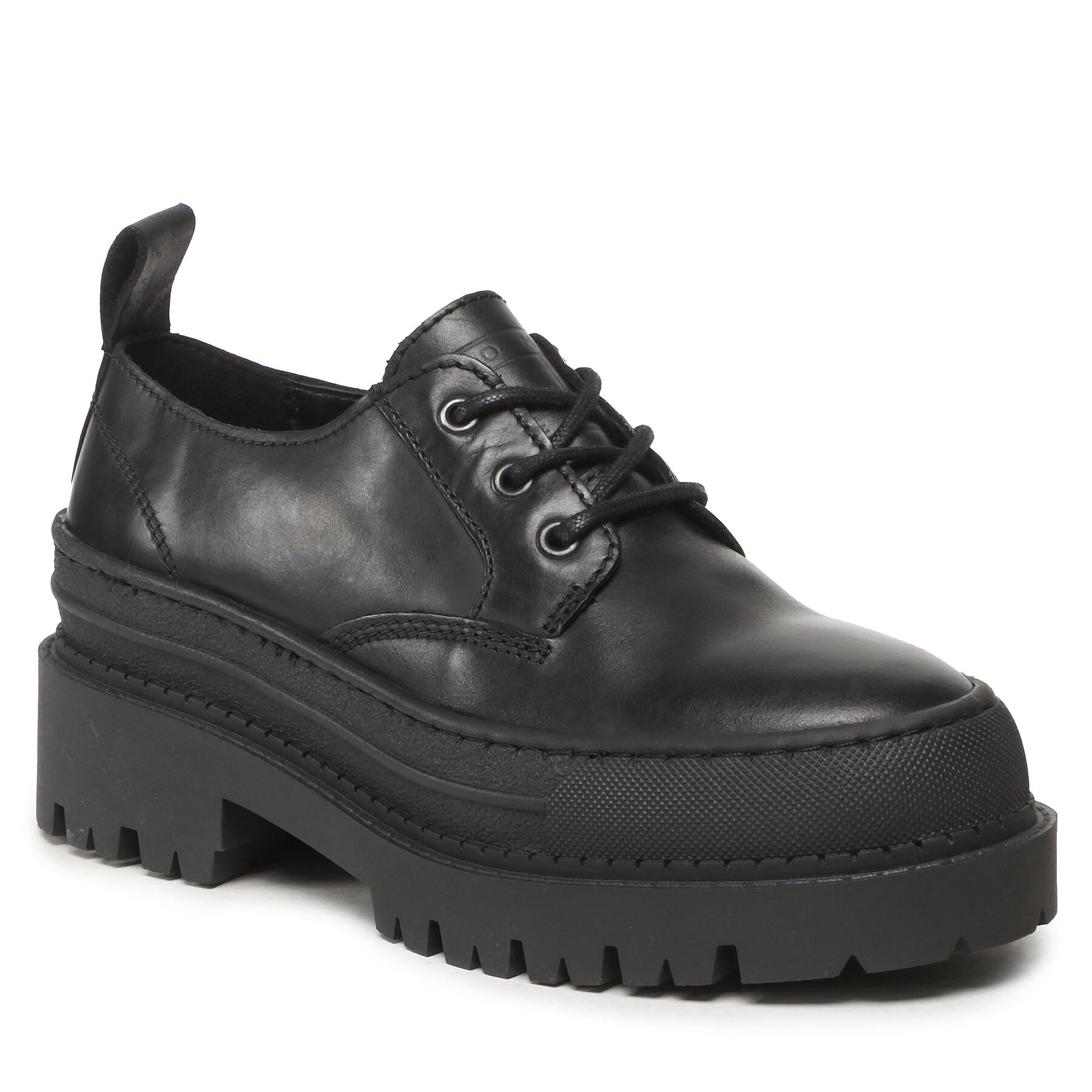 Pantofi Tommy Jeans Foxing Leather Shoe EN0EN01905 Black BDS