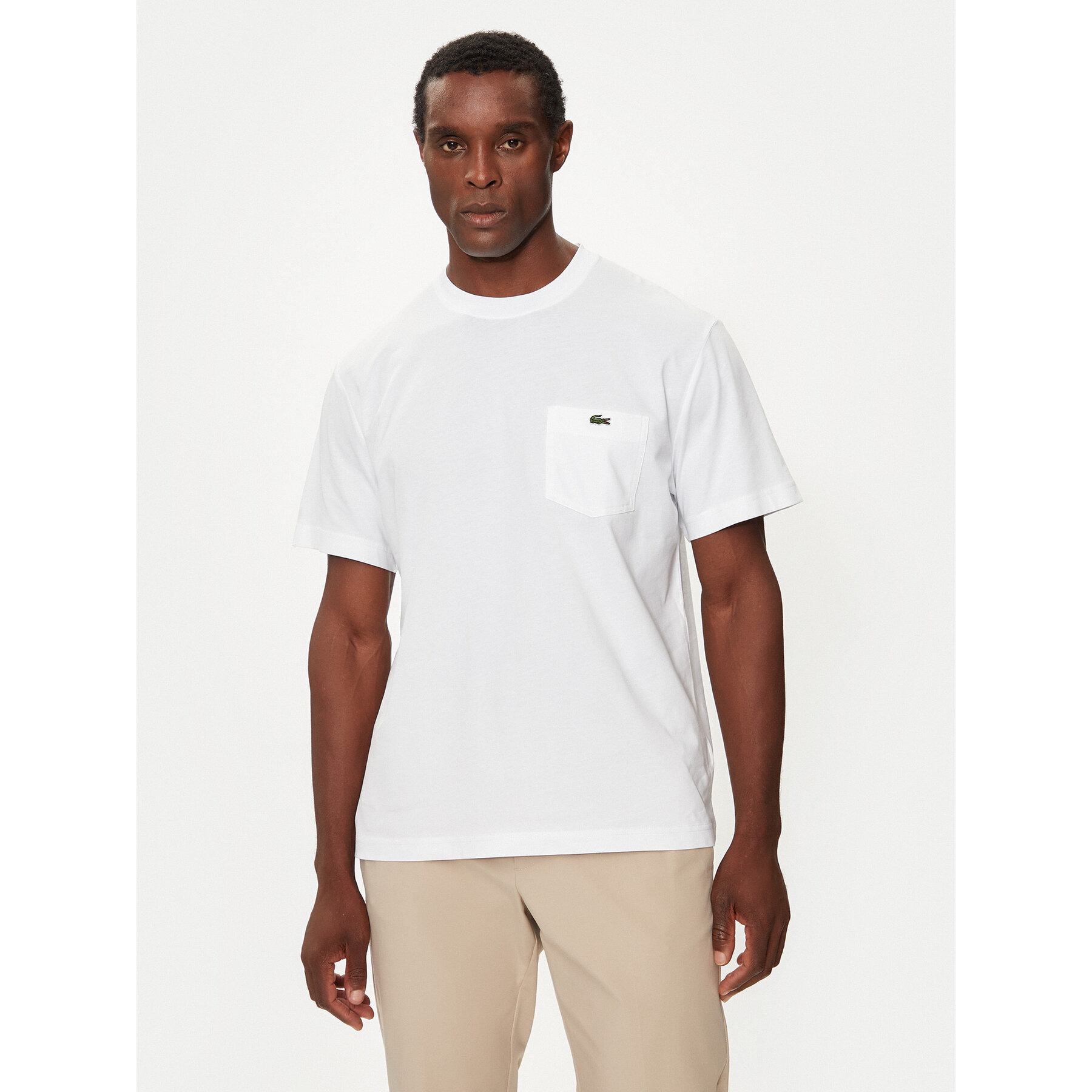 Lacoste T-shirt TH2827 Bianco Regular Fit, Taglia 3, taglia : 3