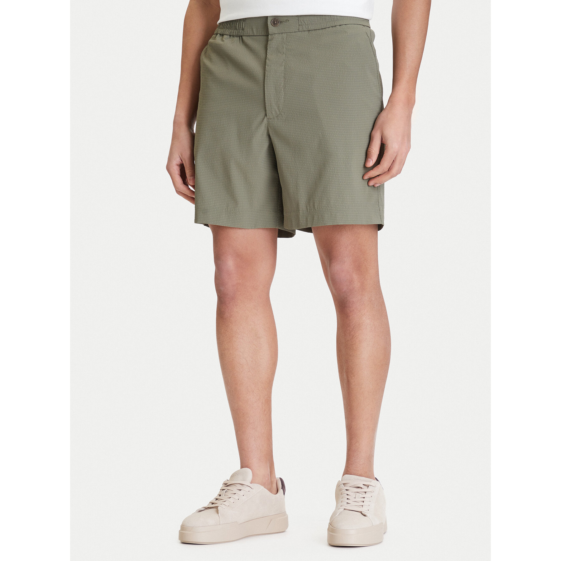 Calvin Klein Stoffshorts LV04LF610G Khakifarben Straight Fit