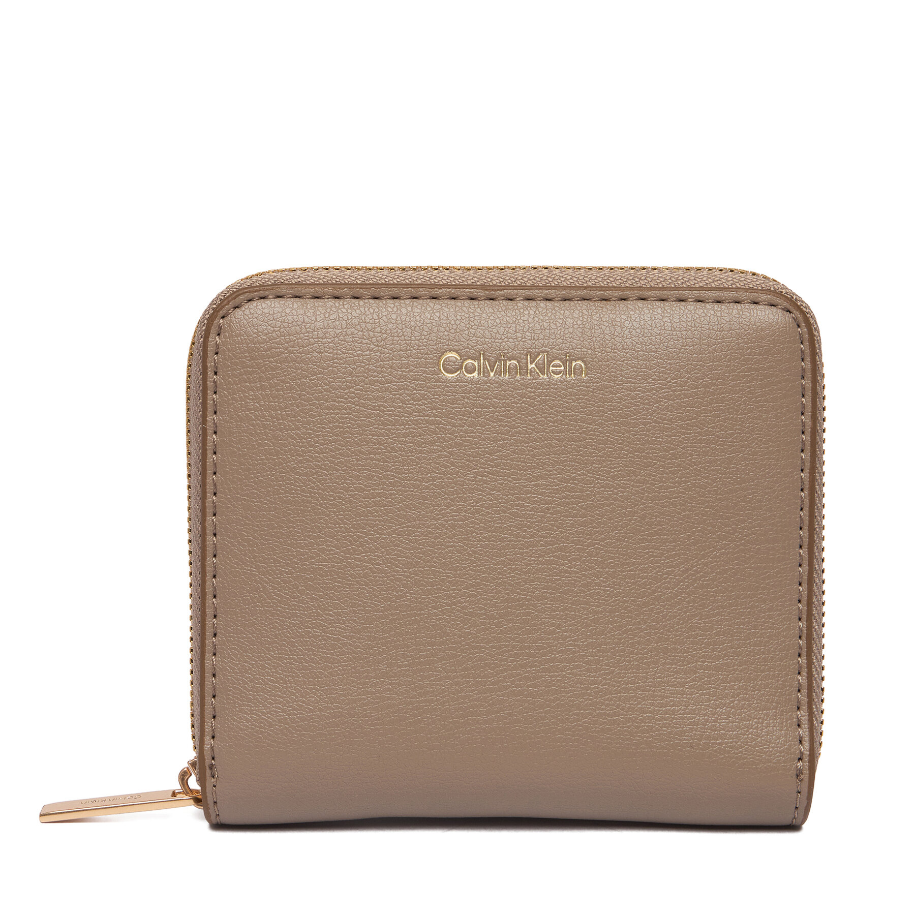 Denarnica Calvin Klein Foil Logo Medium Zip Around LV04F1120G Bež