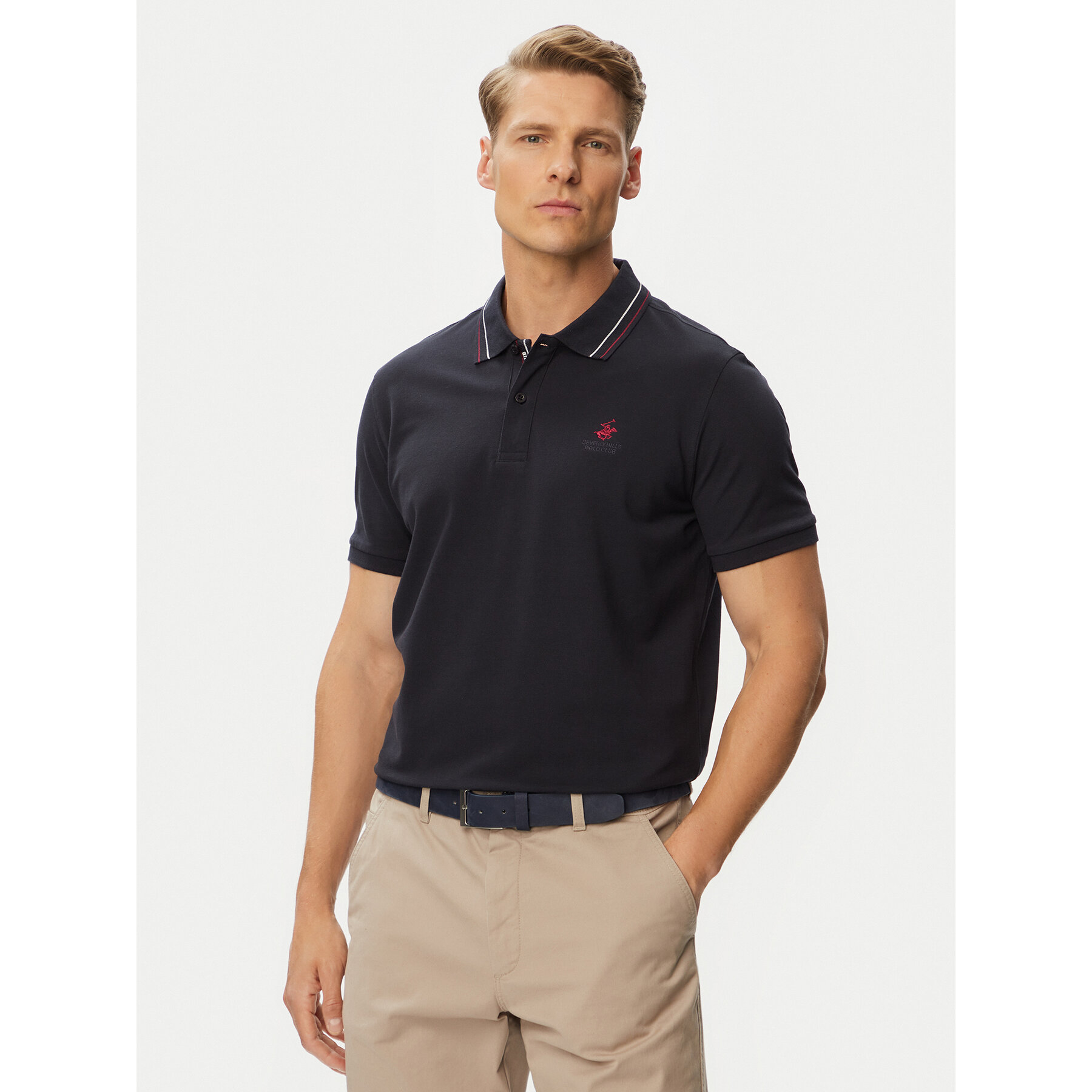 Beverly Hills Polo Club Polo majica P-SS26M-P450111 Mornarsko modra Regular Fit